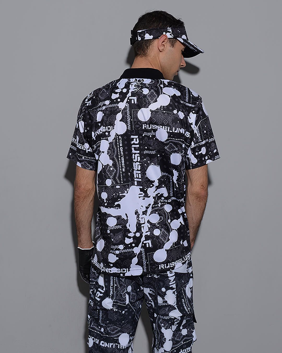 RUSSELUNO】 BANDANA柄 ZIP UP POLO SHIRT | GOSSIP GOLF