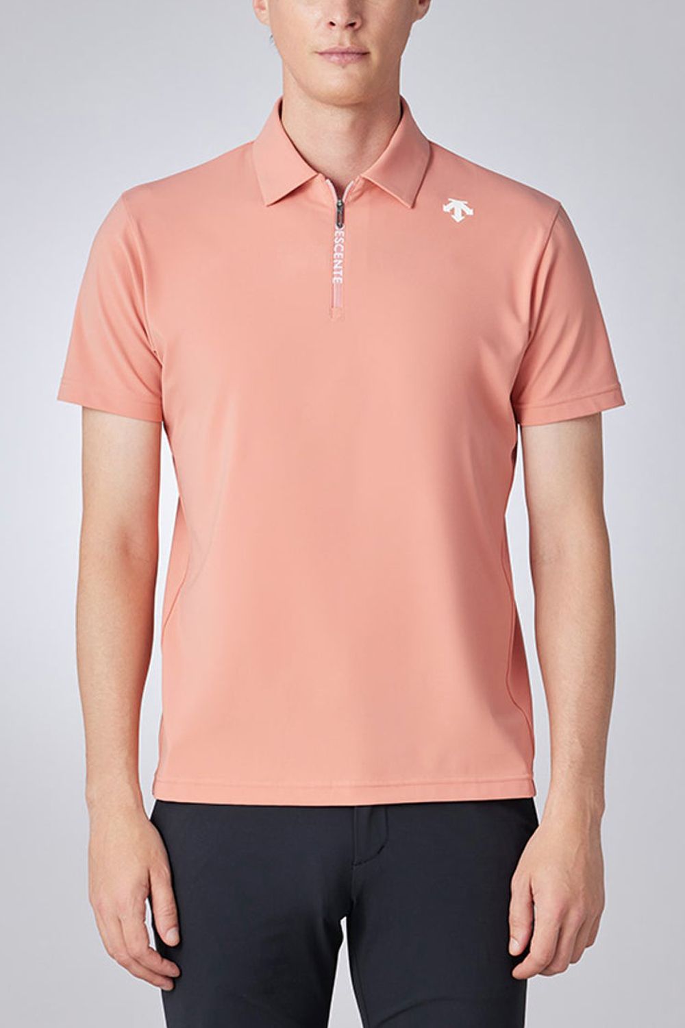 デサントゴルフ 購入 半袖シャツ 【LUXECOLLECTION】 ホワイトピンク