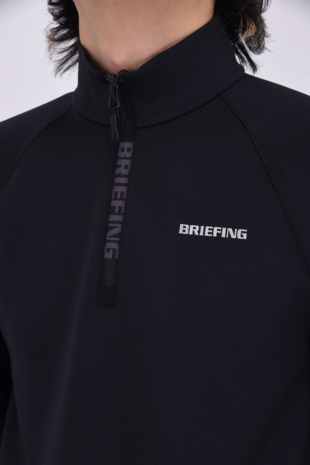 ブリーフィング ゴルフ 3Dロゴ ワンピース ネイビーM モックネック