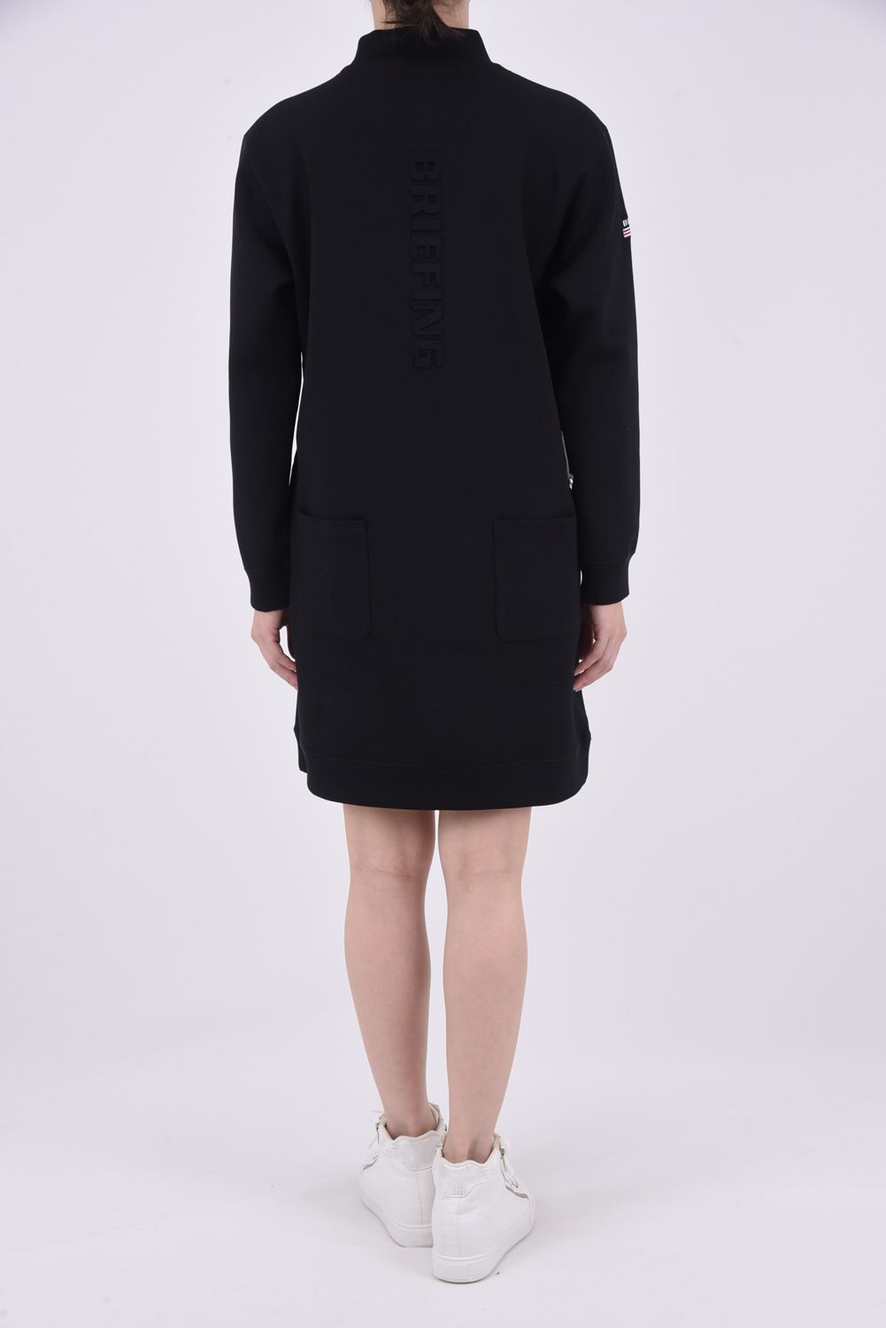 新品☆28, ブリーフィング 3Dロゴモックネック 厚手黒 レディースM