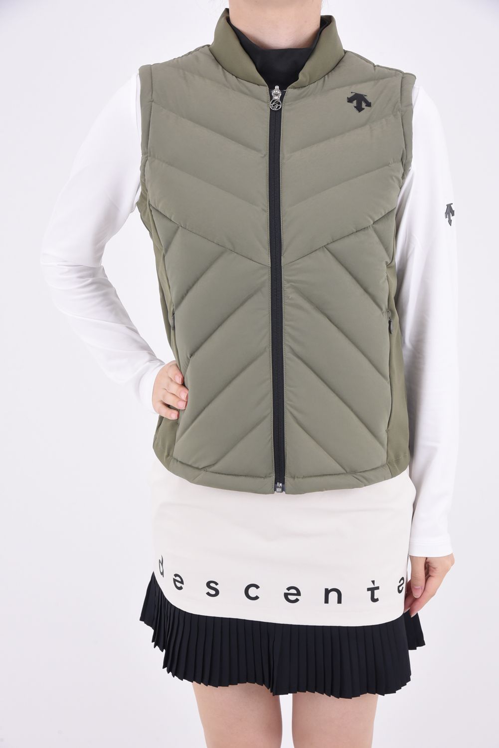 DESCENTE GOLF - 【レディース】 フルジップ ダウンベスト (ブラック