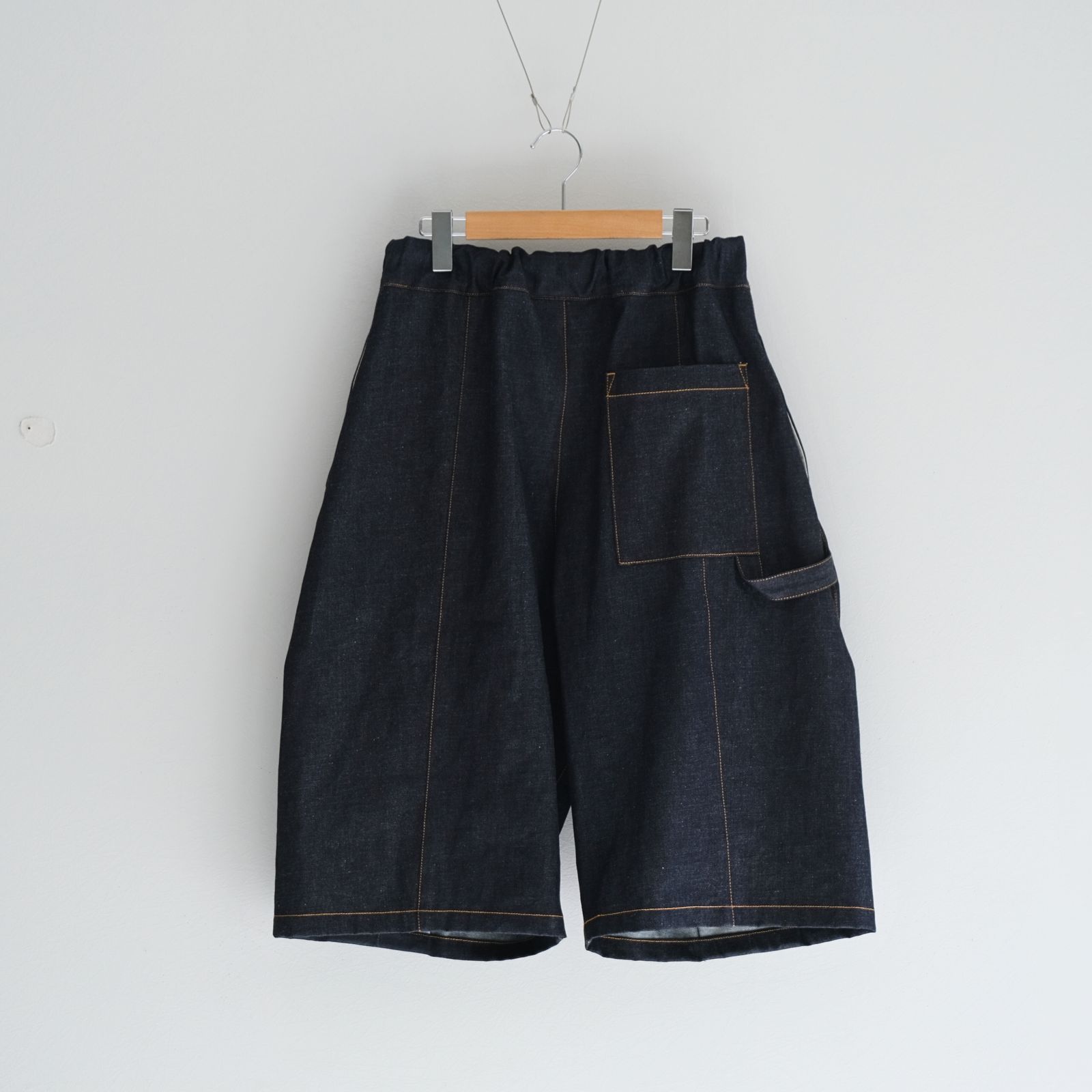 SAGE NATION - BOX PLEAT SHORT RAW / ボックスプリーツ / デニム