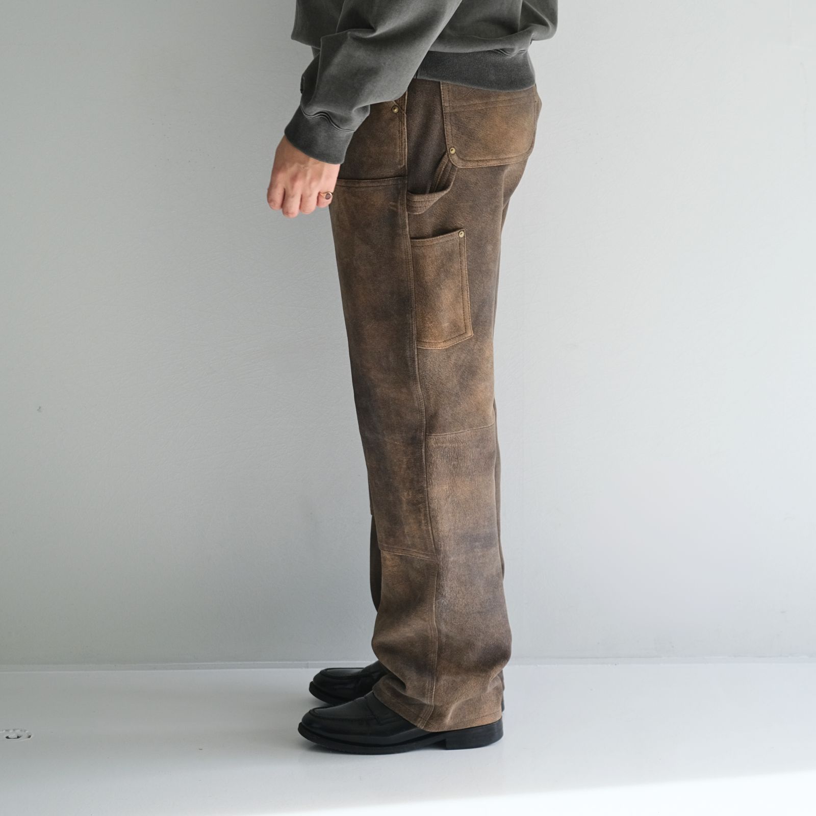 SEVEN BY SEVEN - LEATHER DOUBLE KNEE PANTS / レザーパンツ / ゴート