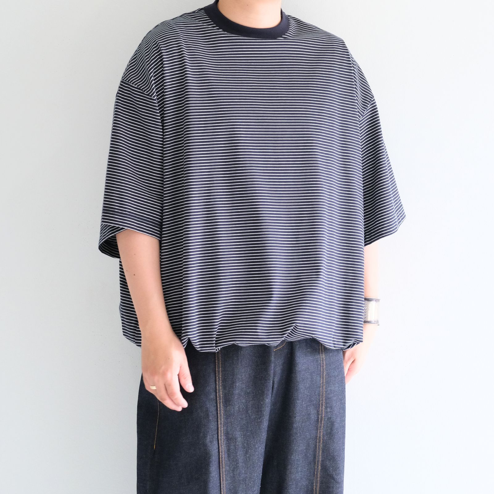 is-ness - BALLOON BORDER SHORT SLEEVE T-SHIRT / Tシャツ / バルーン