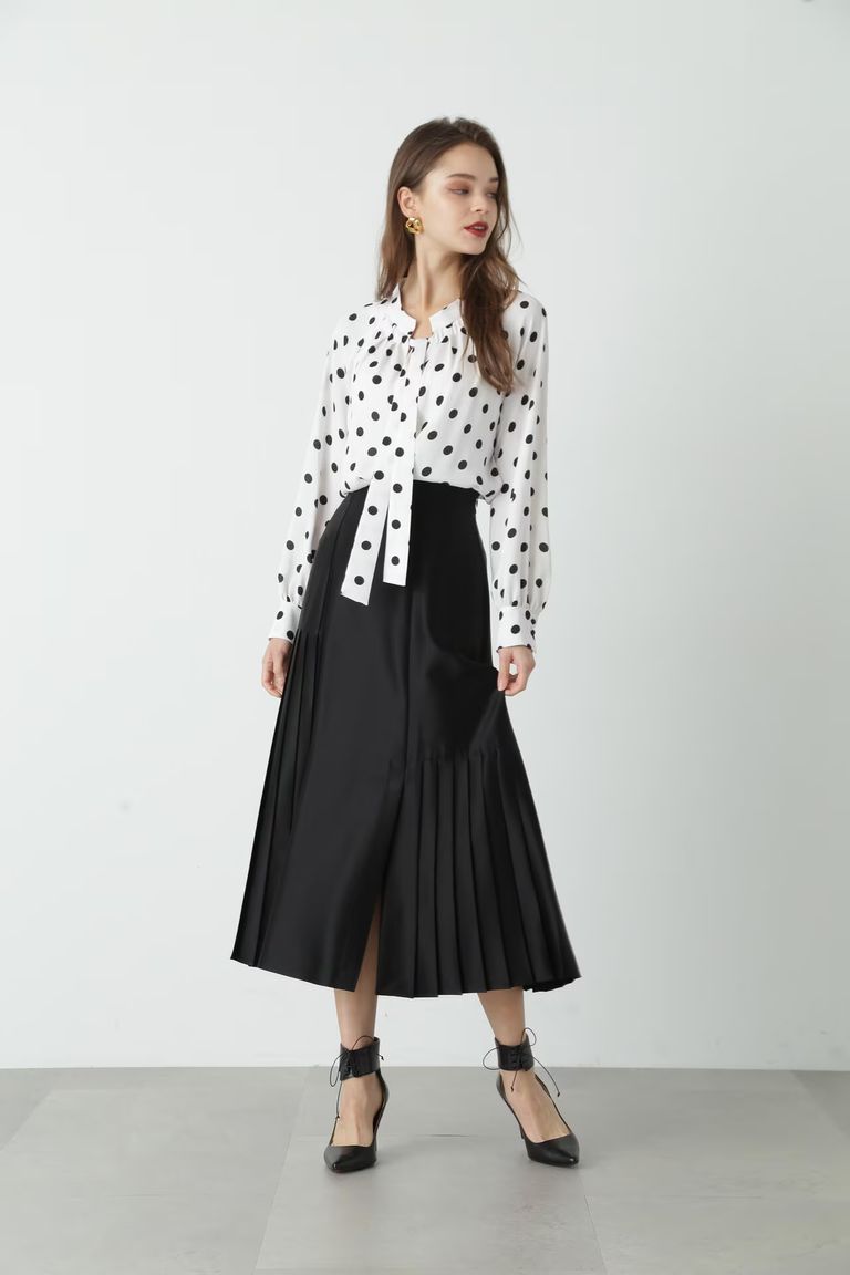 PINKY&DIANNE - アシンメトリープリーツスカート（ブラック