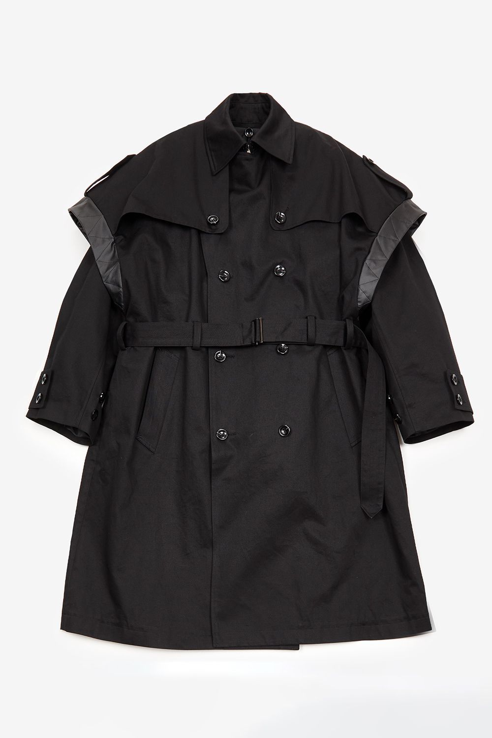 meagratia バックプリント オーバーサイズ フード モッズコート 黒 2