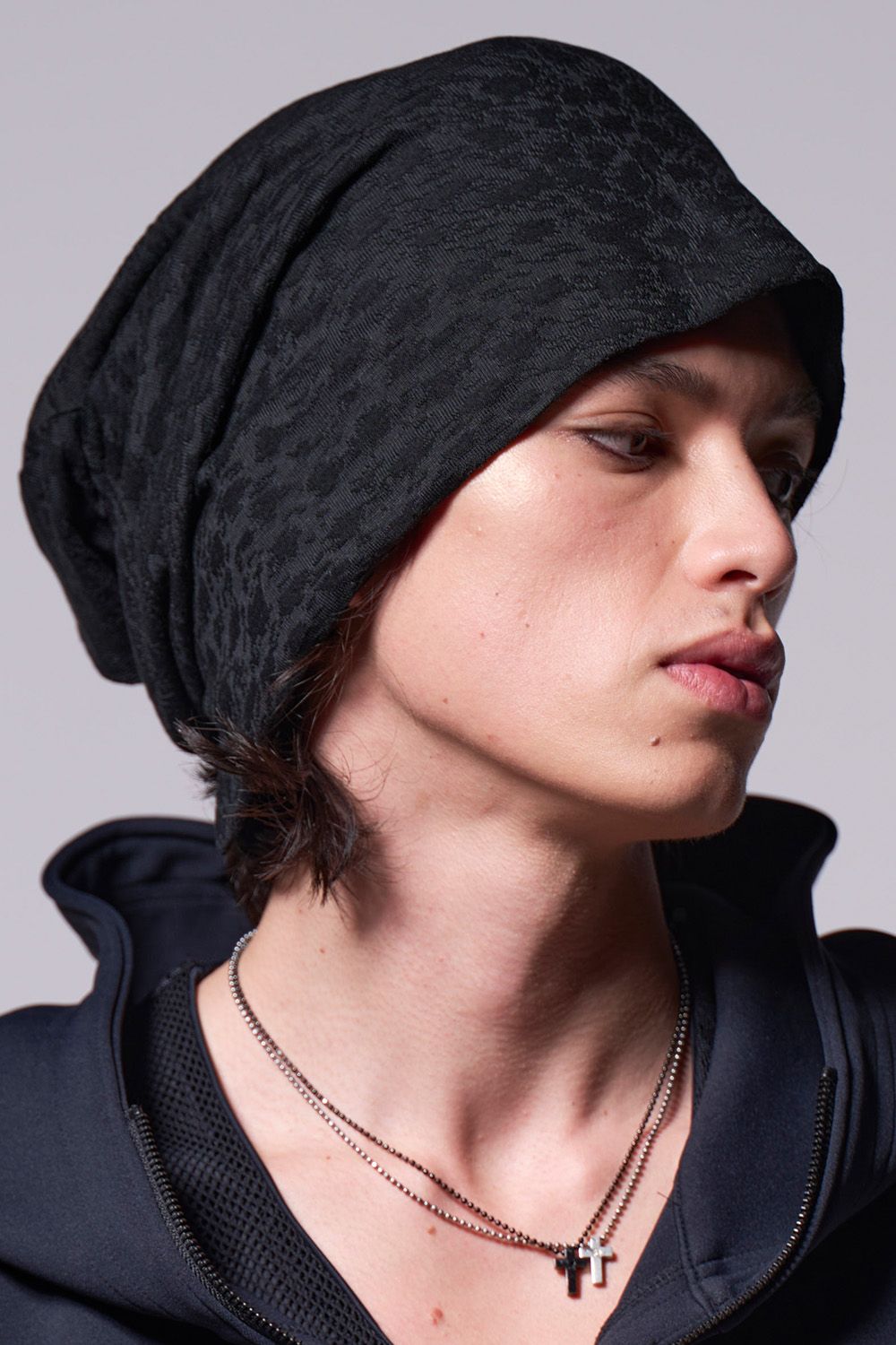 kazuyuki kumagai☆レオパード柄ニットキャスケット☆アタッチメント