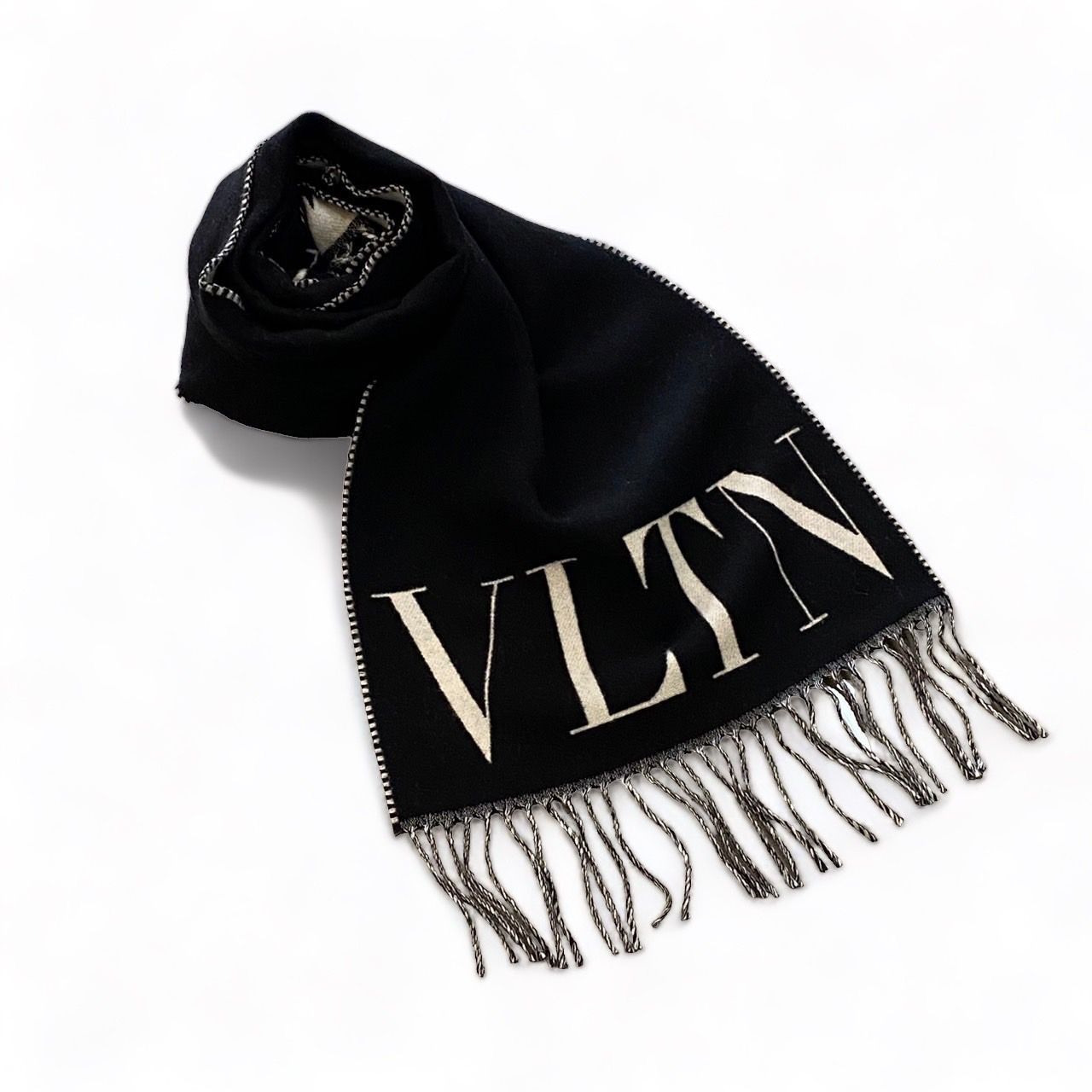 VALENTINO - VLTN ウール X カシミア マフラー | LATIN EVE