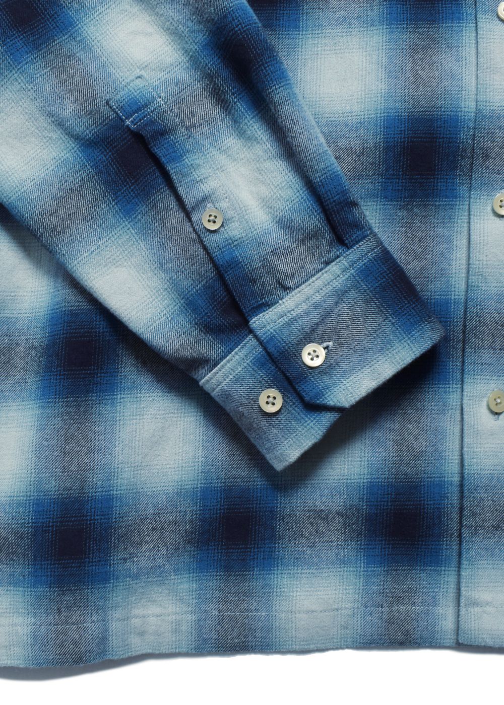 MINEDENIM - C.Flannel Ombre Open Collar SH Collar SH (BPT