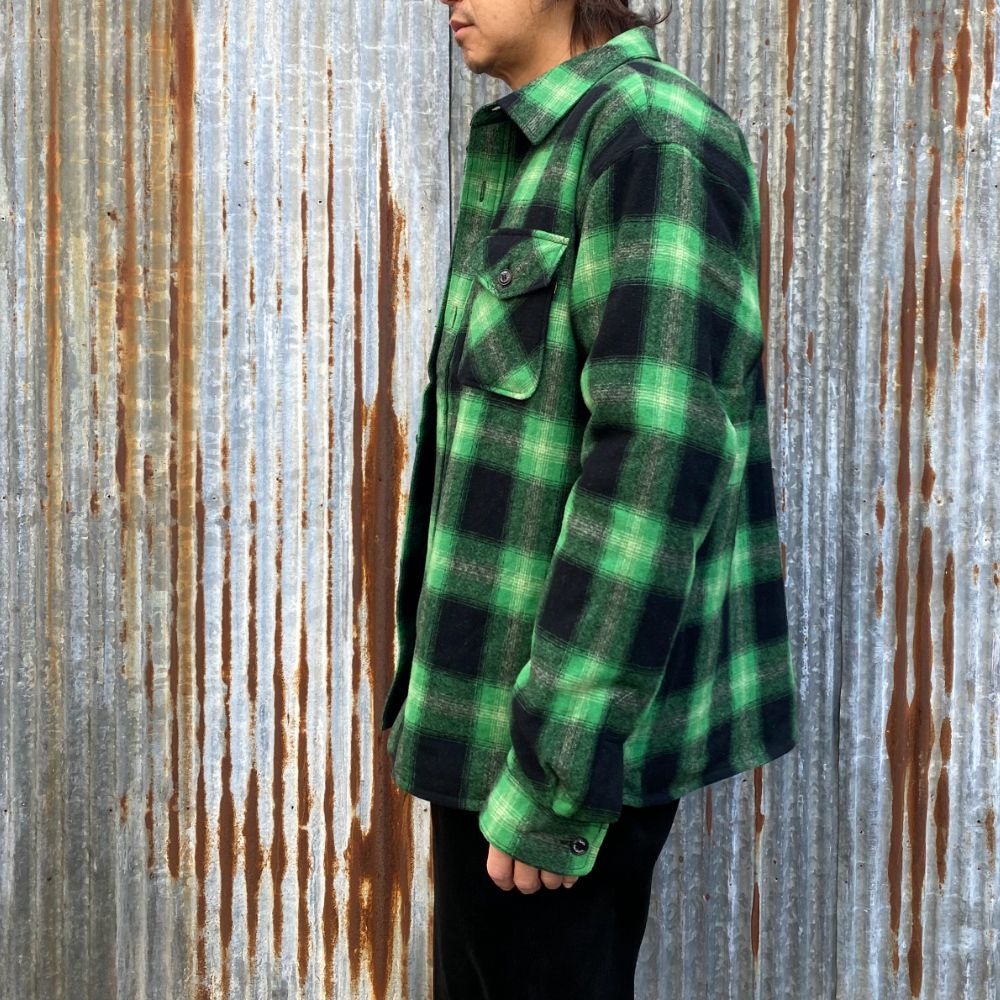 RATS - WOOL CHECK SHIRT JKT (GREEN CHECK) / ウール チェック シャツ