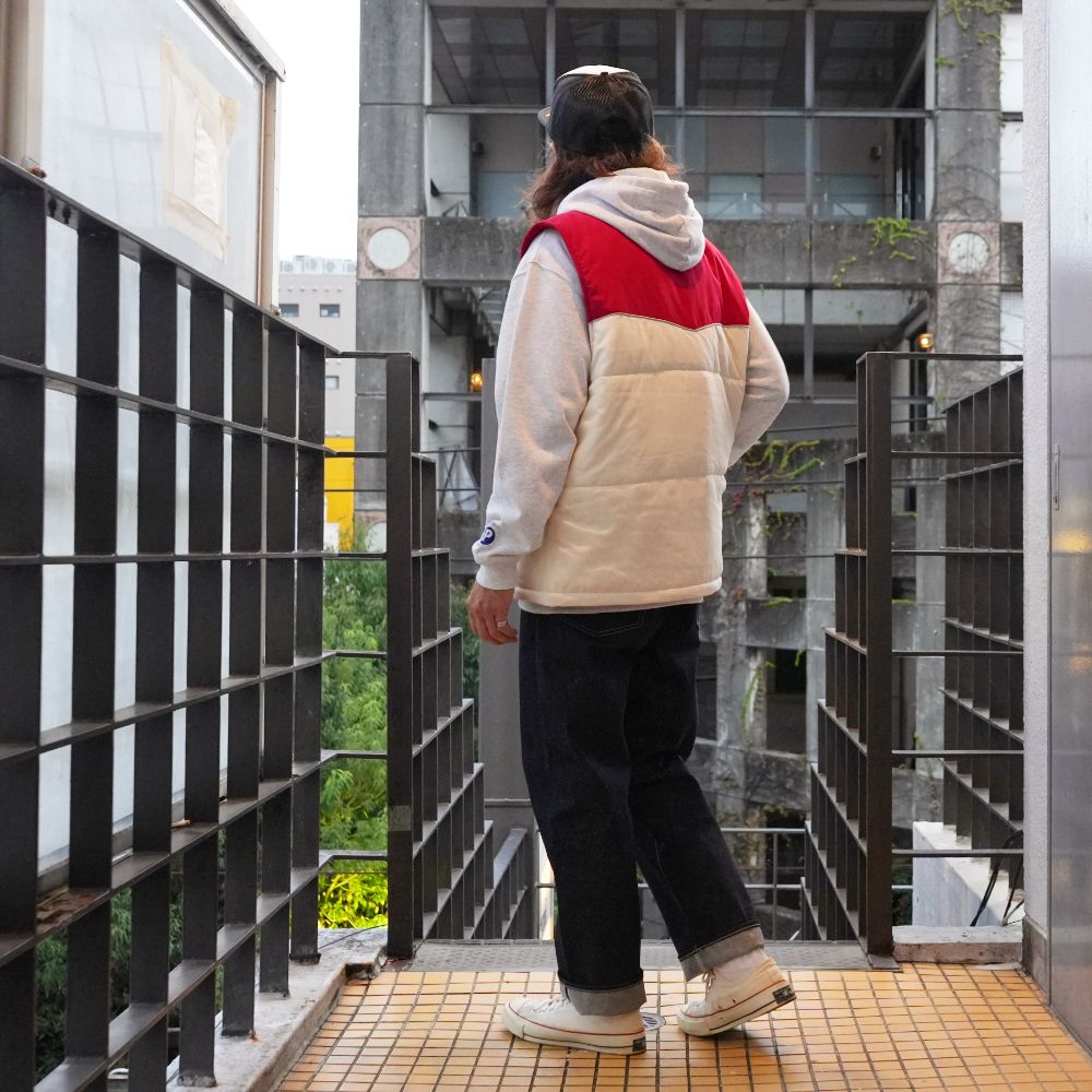 PORKCHOP GARAGE SUPPLY - RACING VEST (BEIGE×RED) / オリジナル