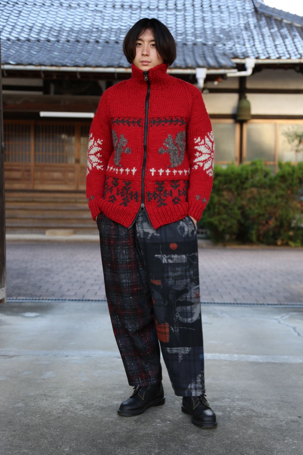 美品】ヨウジヤマモト ドライバーズニット ダブルジップ バイカラー