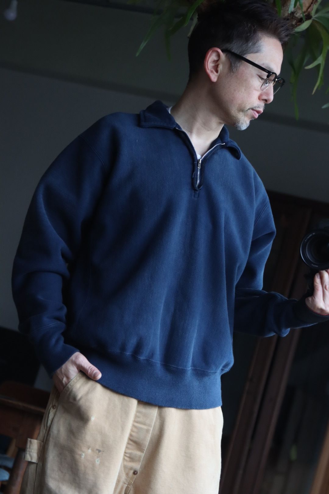 A.PRESSE - アプレッセ24SS Vintage Half Zip Sweat shirt(24SAP-05