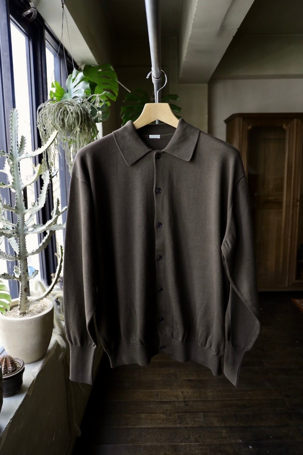 A.PRESSE - アプレッセ Cotton knit L/S T-Shirt(25SAP-03-01K)OLIVE