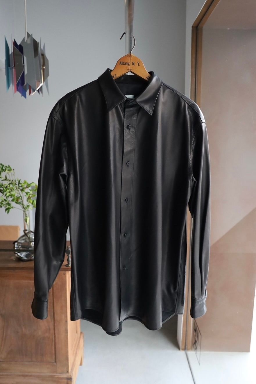 A.PRESSE - アプレッセ 25SS Leather Regular Collar Shirt(25АР-02