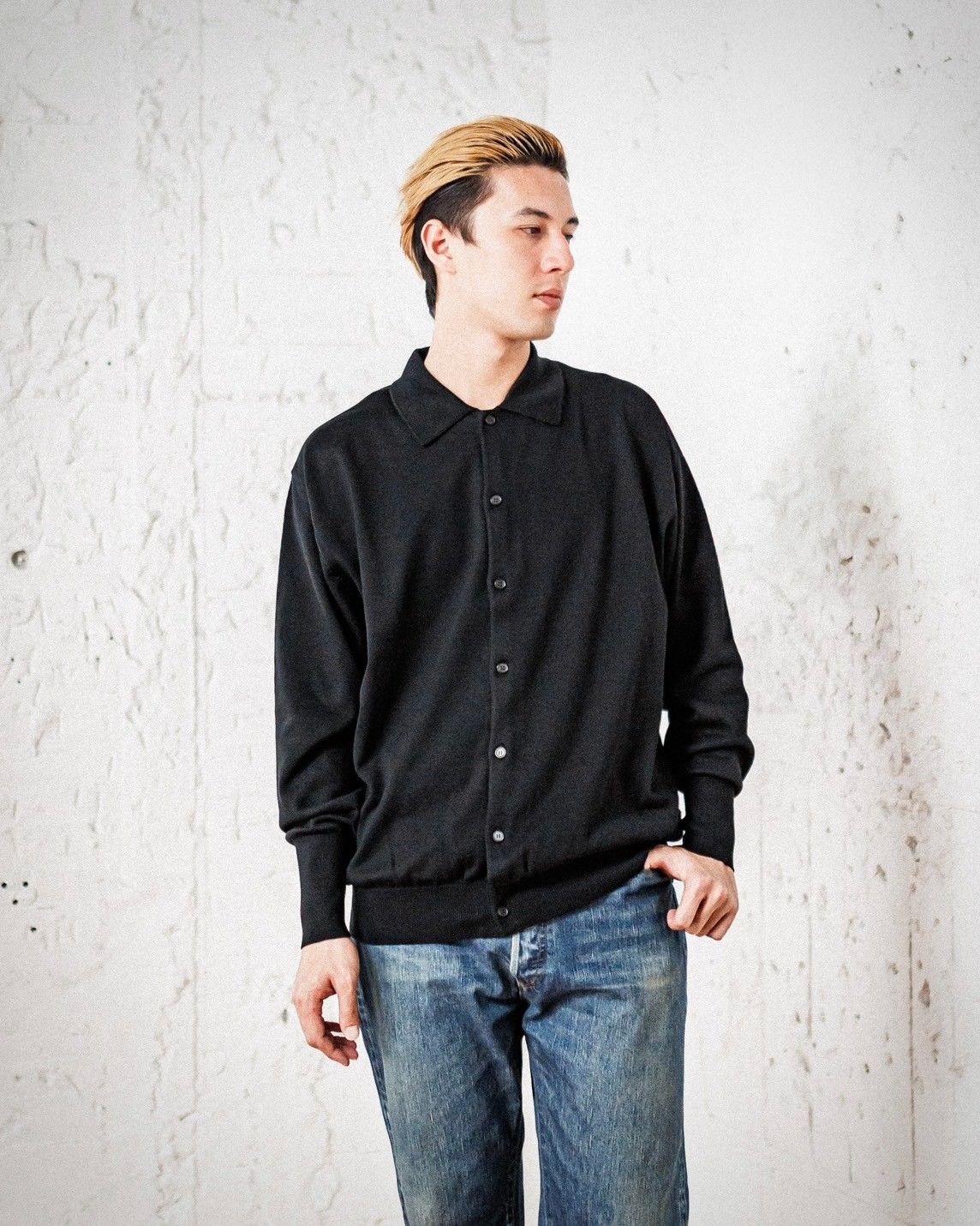A.PRESSE - アプレッセ Cotton Knit L/S Polo Shirts(25SAP-03-02K