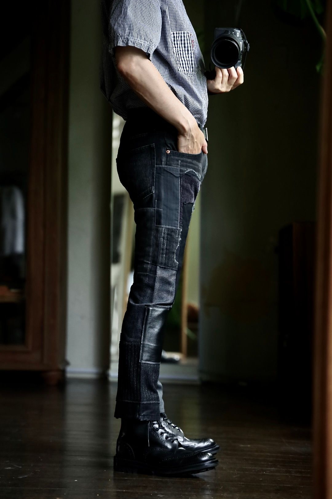JUNYA WATANABE MANパッチワークMIXデニムパンツスタイル.2024.8.19