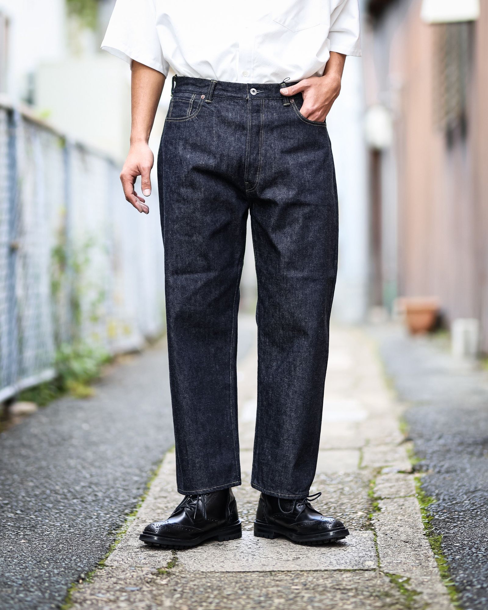 A.PRESSE - アプレッセ 2026 STYLE1 Washed Denim Wide Pants(AP-4001