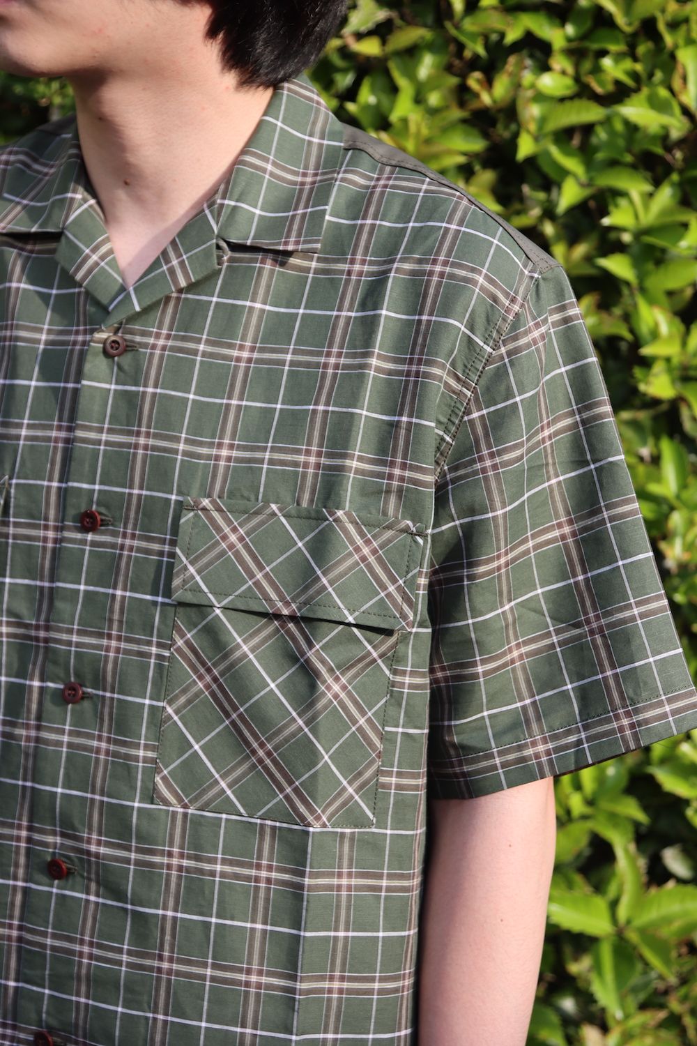 COMME des GARCONS HOMME リネン綿チェック x 綿タイプライター S/S