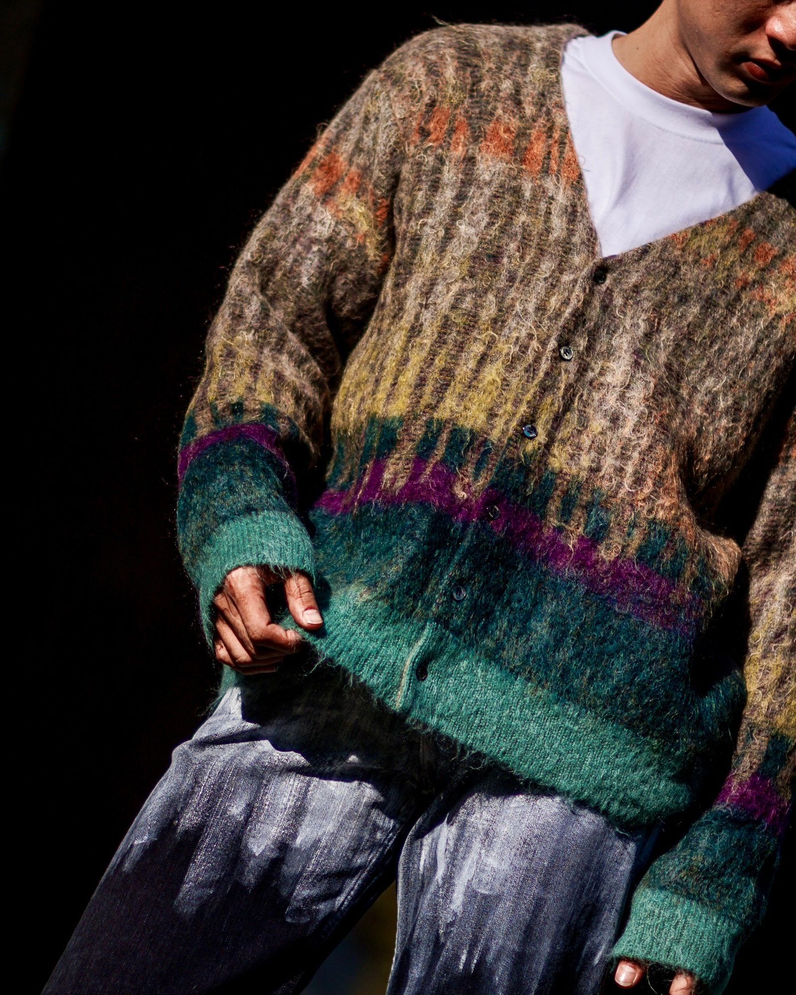 YOKE - ヨーク25SS TREE JAQUARD MOHAIR BUTTONED CARDIGAN
