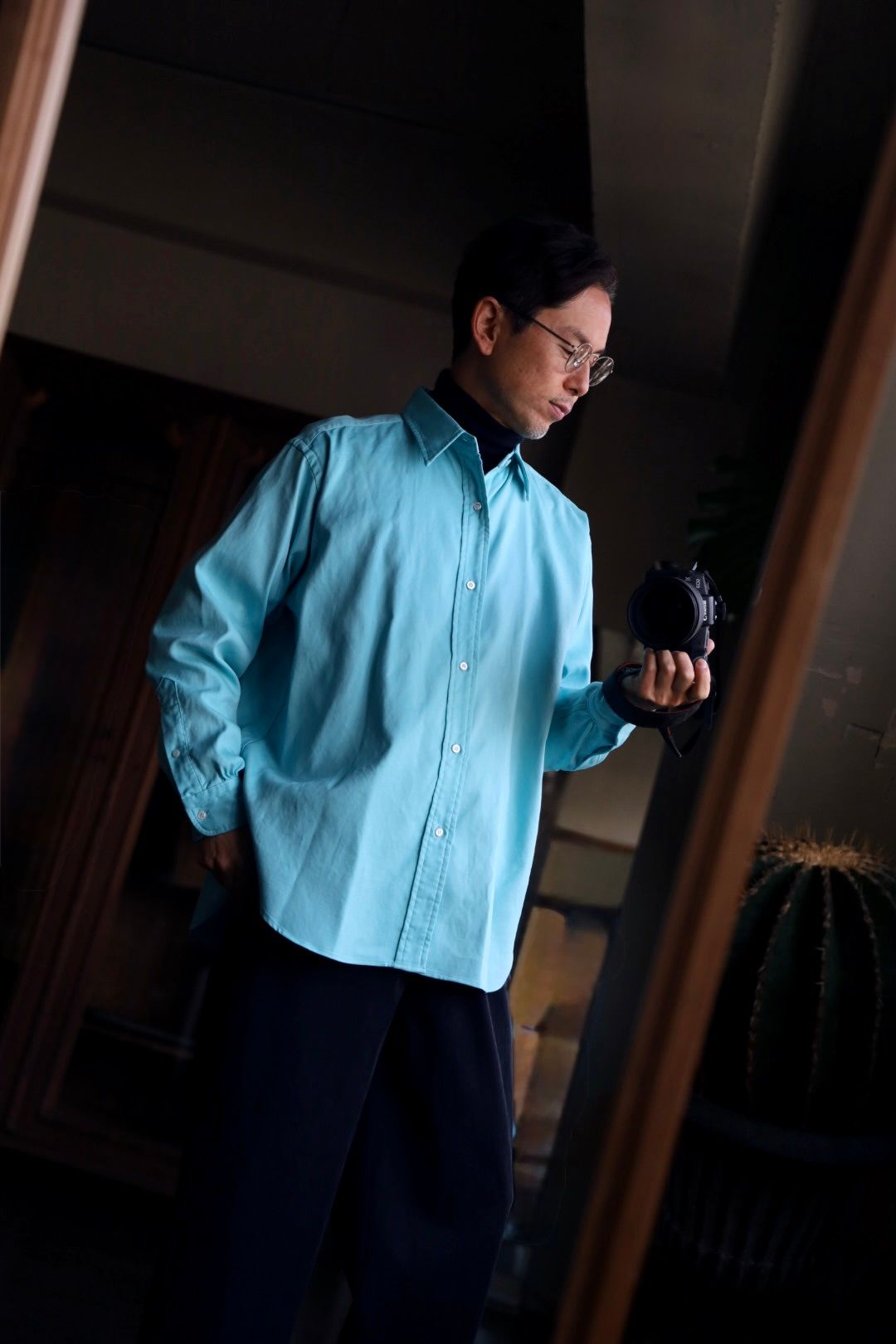 A.PRESSE - アプレッセ Double Weave Twill Regular Collar Shirt