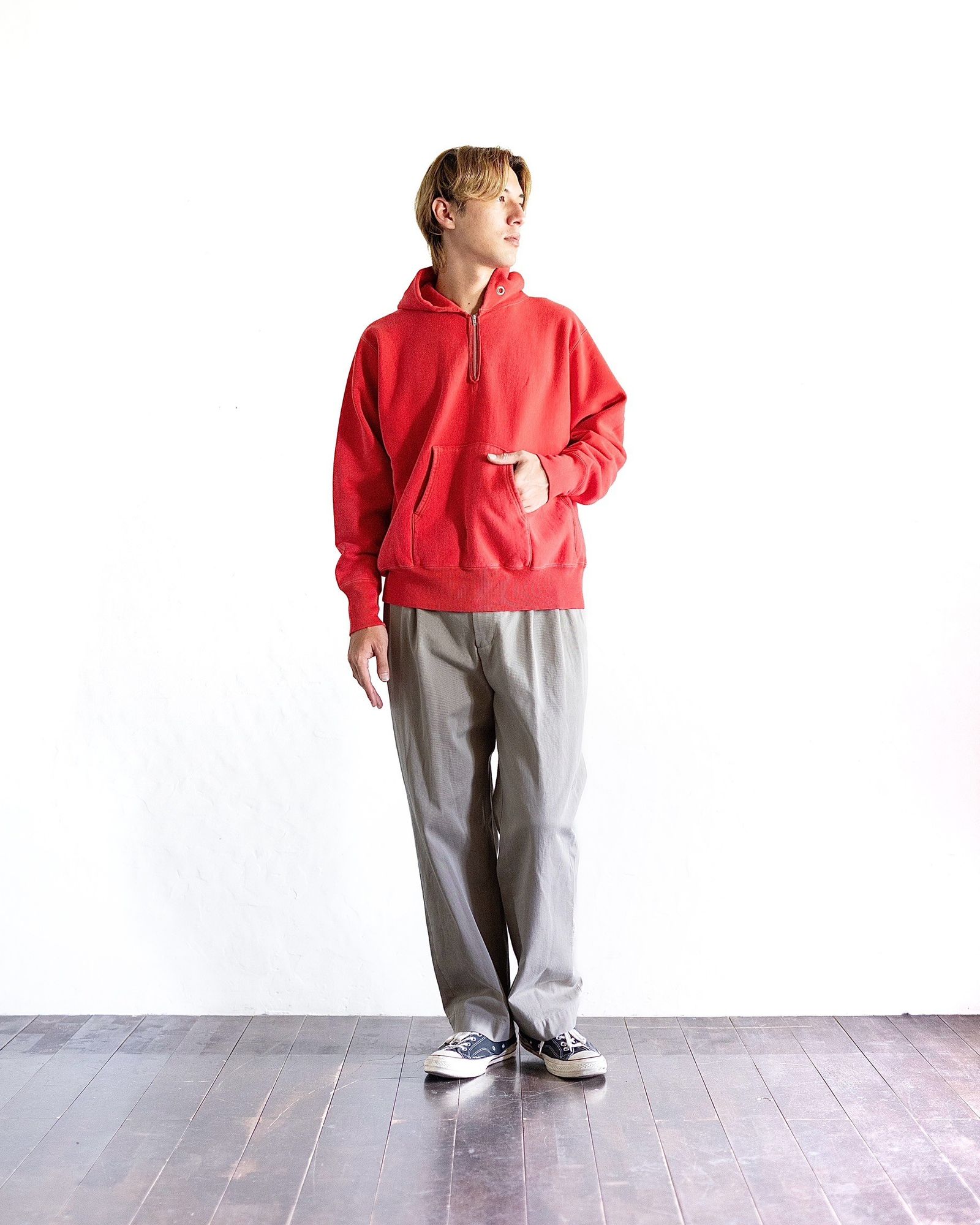 A.PRESSE - アプレッセ Vintage Half Zip Sweat Hoodie (24AAP-05-07K