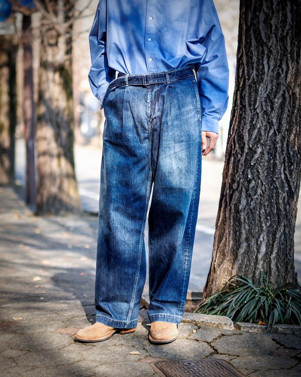 Graphpaper - グラフペーパー Selvage Denim Belted Pants(GU261