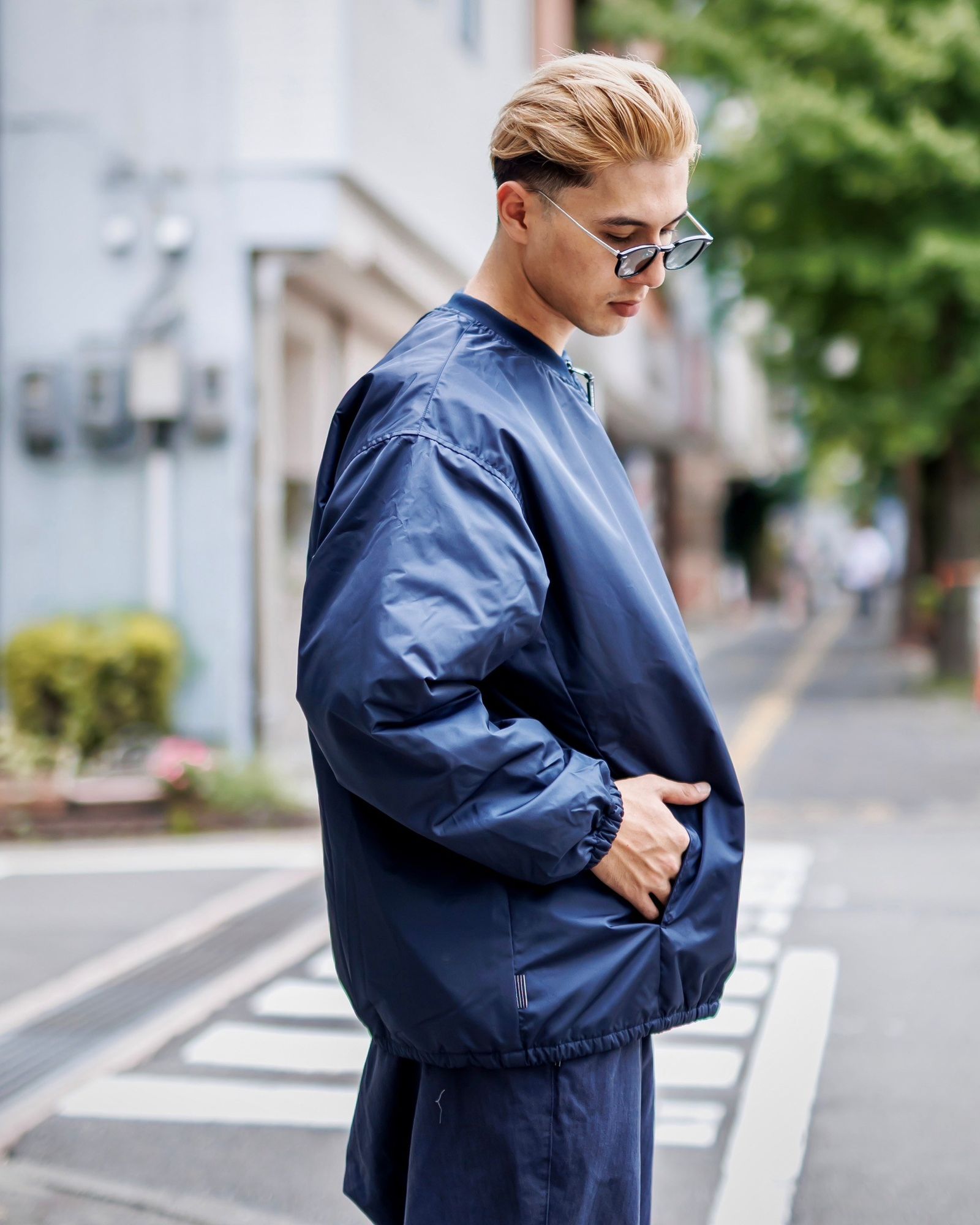 BRIEFING ネイビー ハーフジップジャケット BRIEFING（ブリーフィング