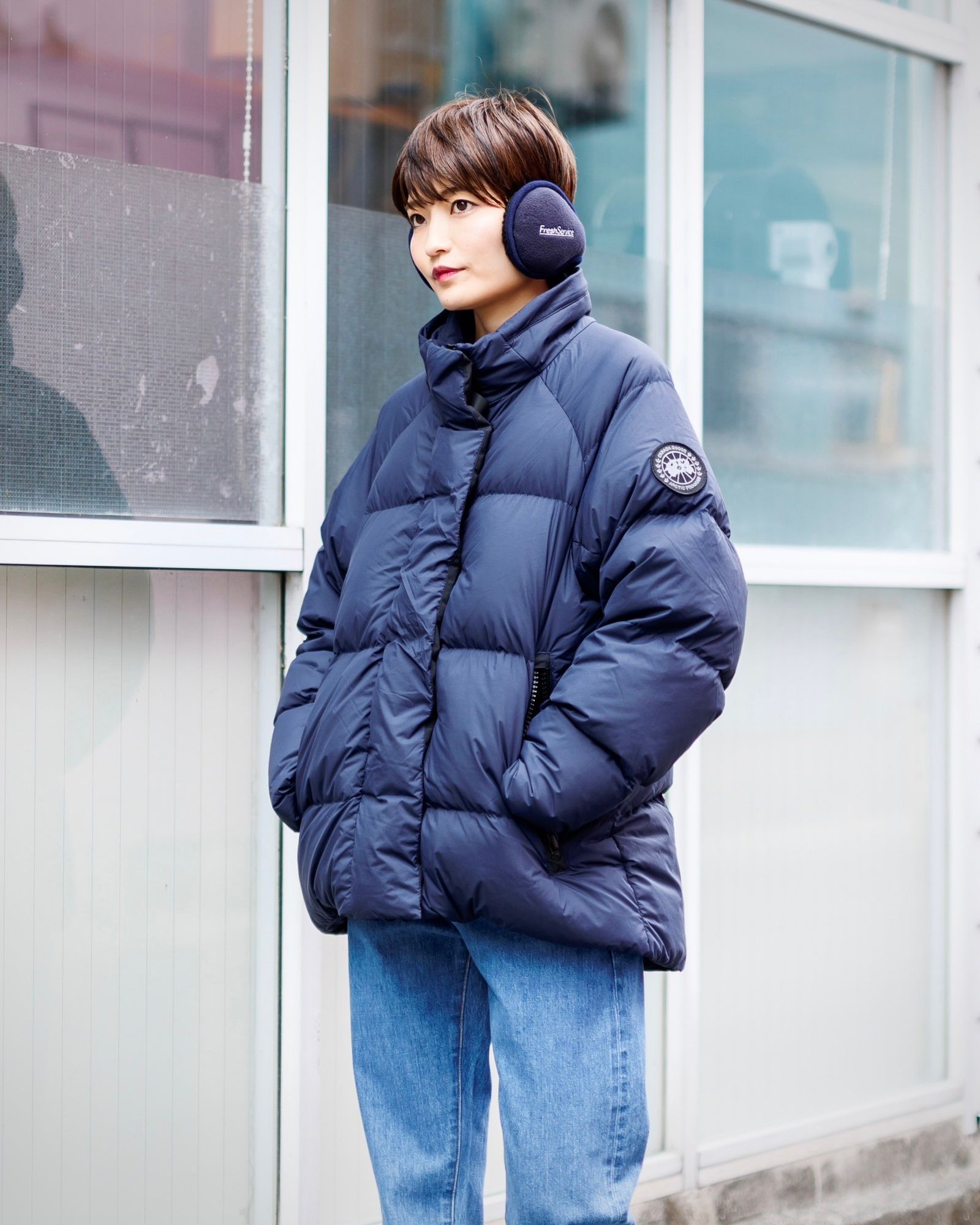 CANADA GOOSE ダウンジャケットMレディースネイビー