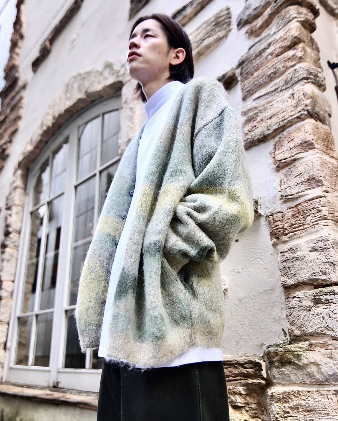 YOKE ヨーク 23AW LANDSCAPE MOHAIR JACQUARD CREWNECK CARDIGAN