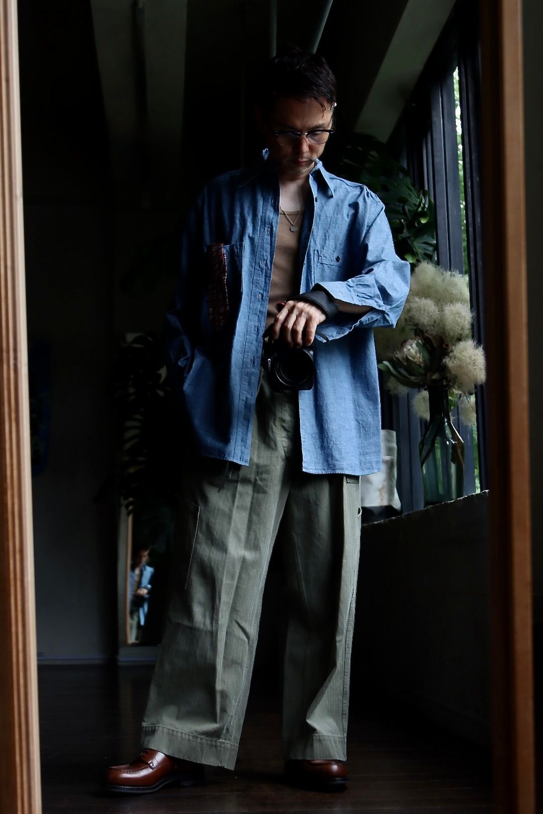 A.PRESSE - アプレッセ23AWシャツ BB Washed Chambray Shirt(23SAP-02