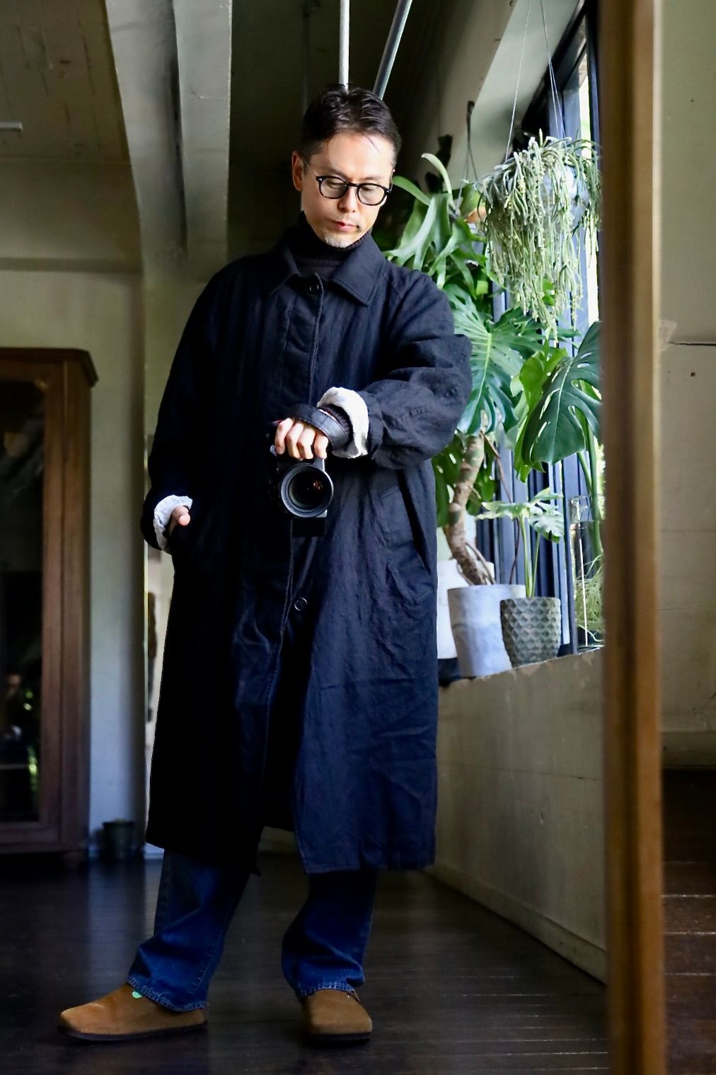 COMME des GARCONS HOMME ダブルブレストポリ縮絨 Pコート ◯ COMME