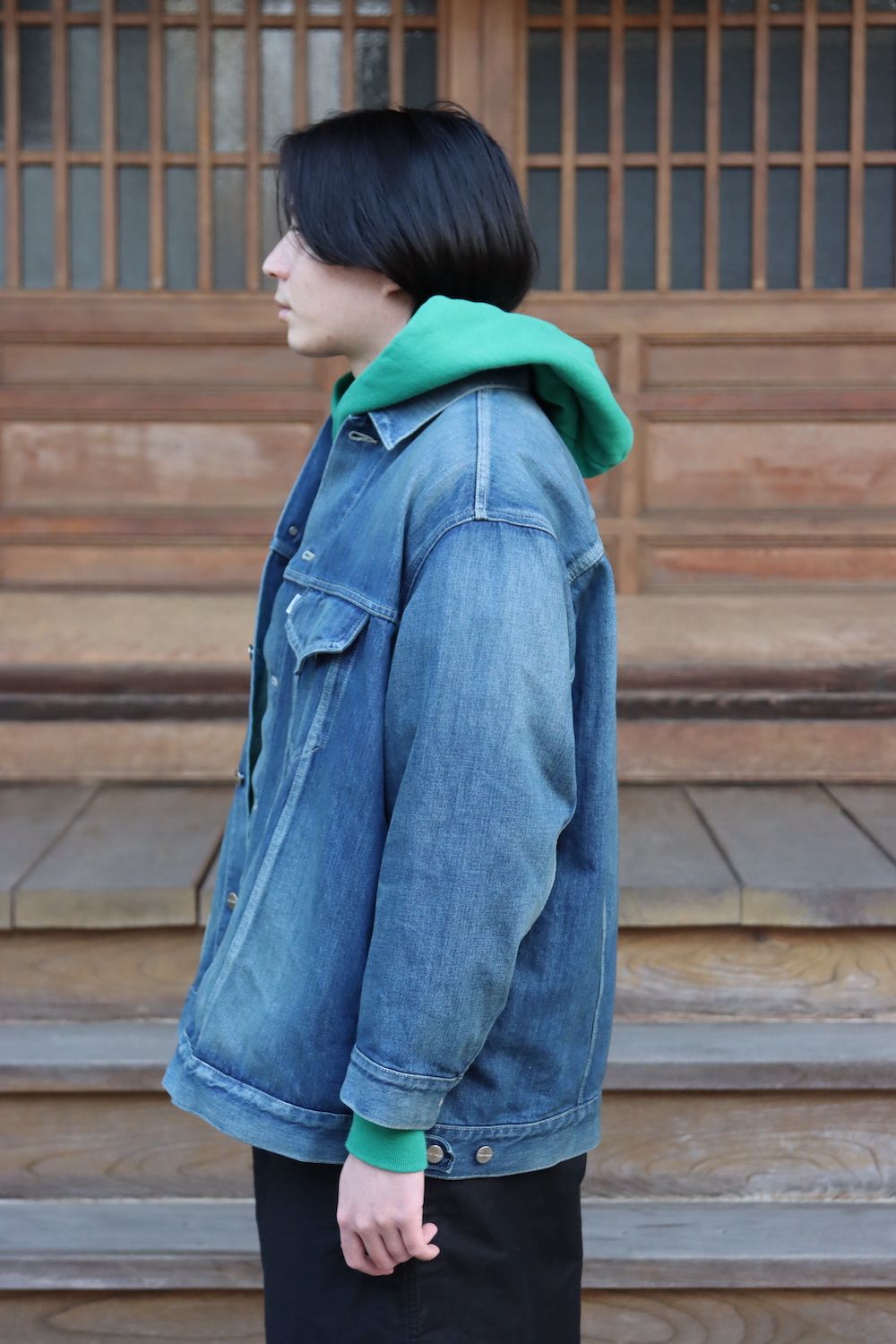 Graphpaper Selvage Denim Trucker Jacket(GU221-30027B) style.2022.1