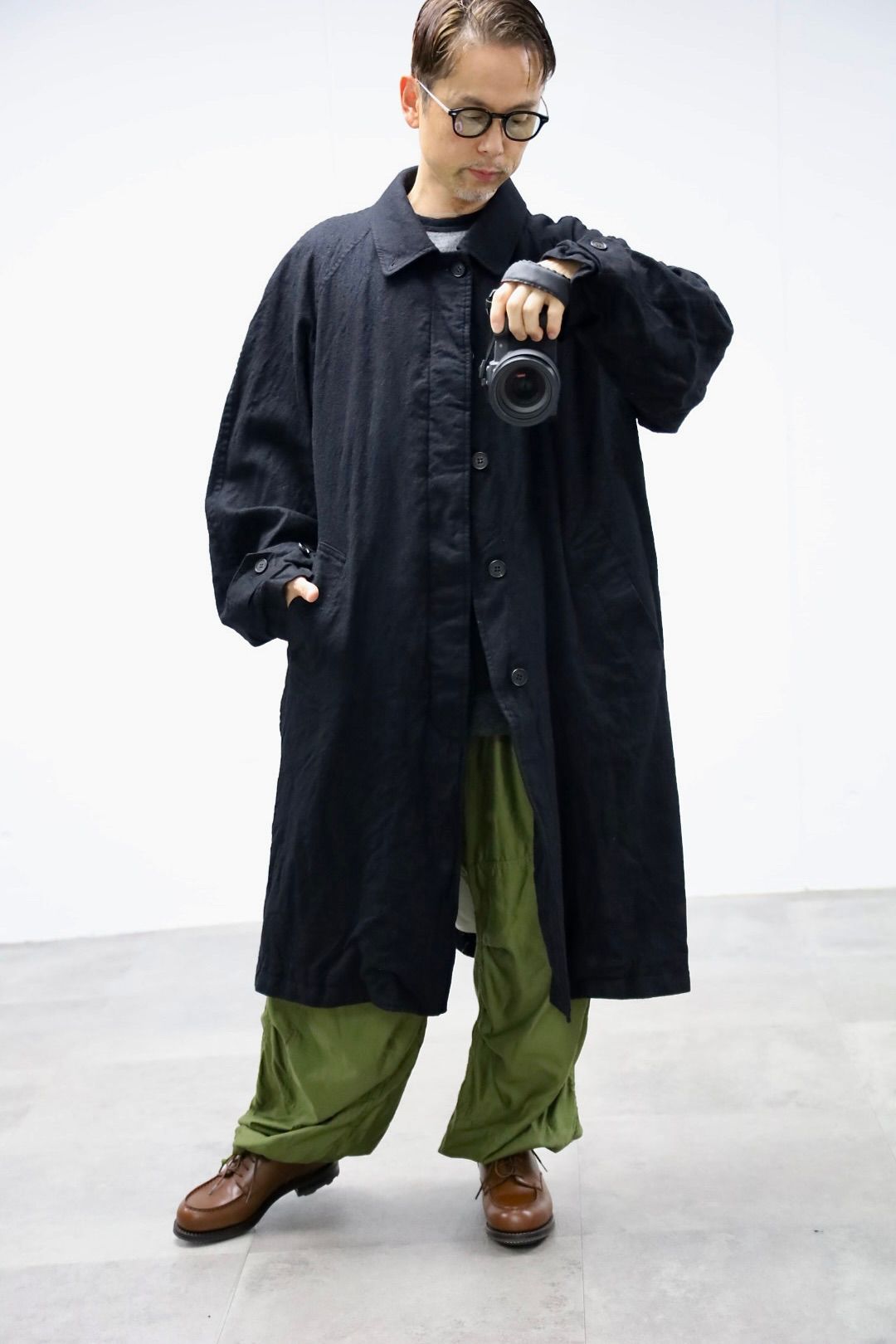 COMME des GARCONS HOMME ウールサージ製品縮絨コートスタイル | 7228