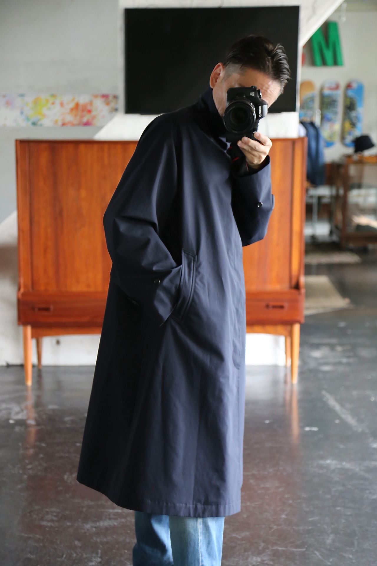 定価15.4万円 A.PRESSE Balmacaan Coat NAVY 1 定価15.4万円 A.PRESSE