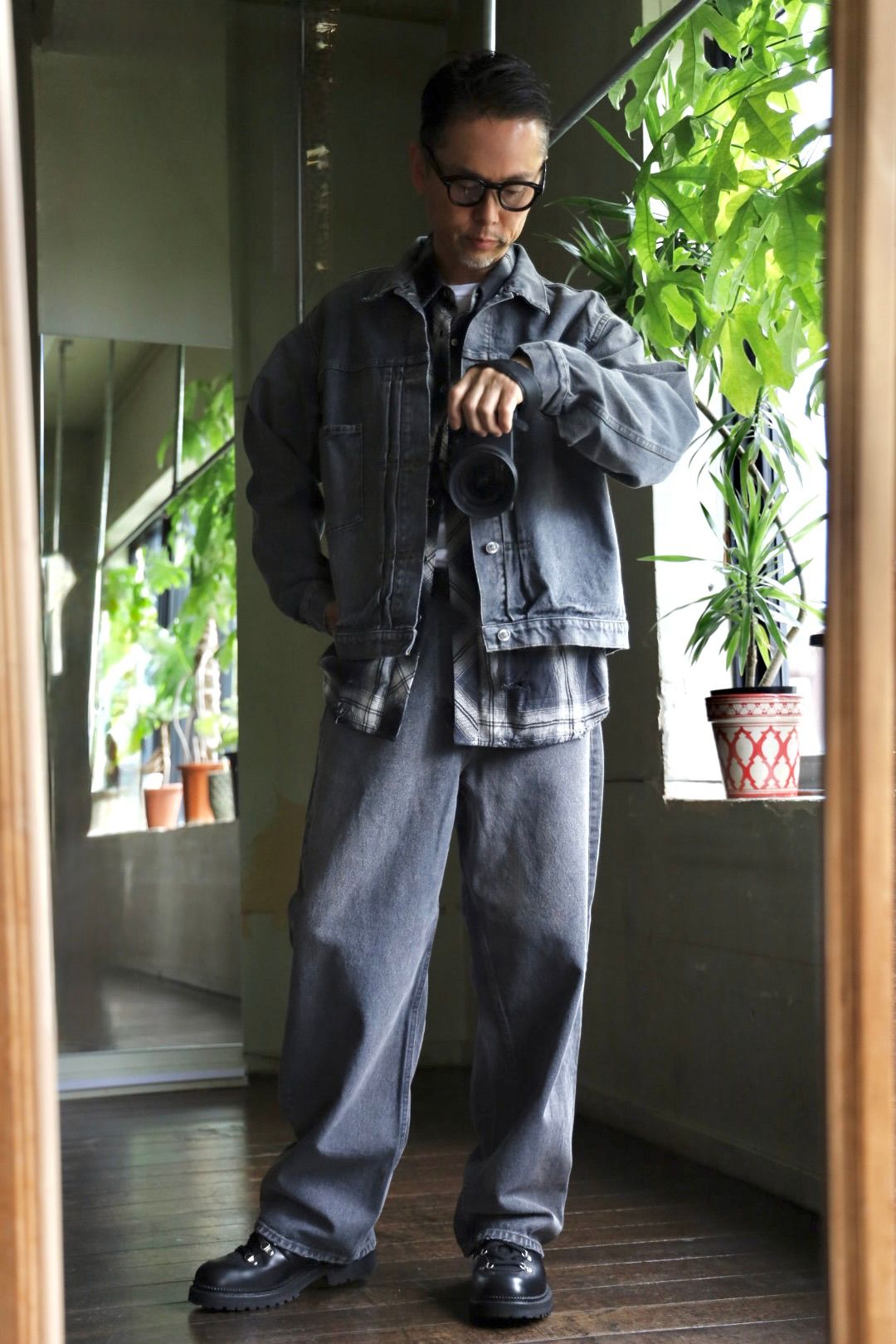A.PRESSE Vintage Gray Denim Jacketスタイル | 6956 | MARK