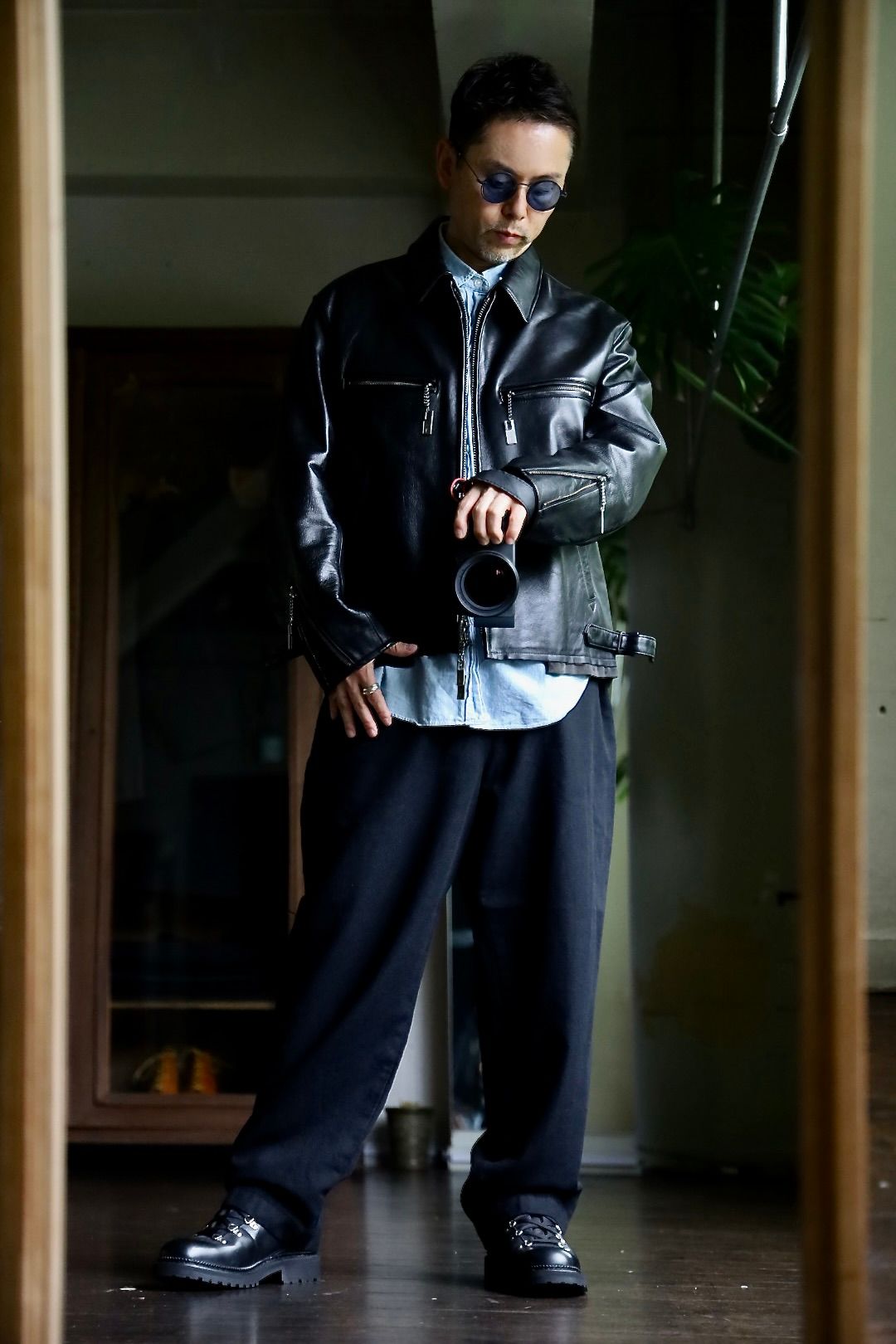 Yohji Yamamoto COW/DRUM LEATHER CUT OFF BLOUSONスタイル | 5555 | MARK