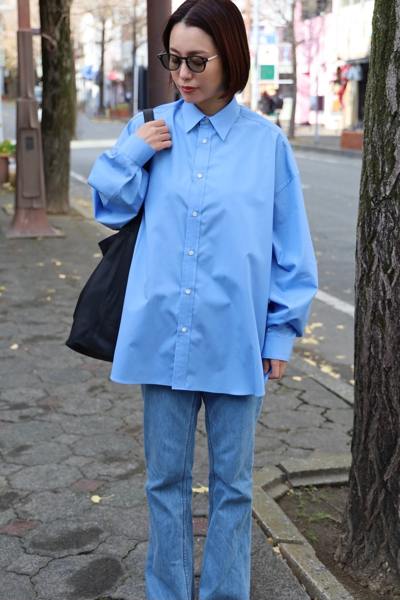 Graphpaper - Graphpaper 25AW WOMENS High Count Broad L/S Oversized