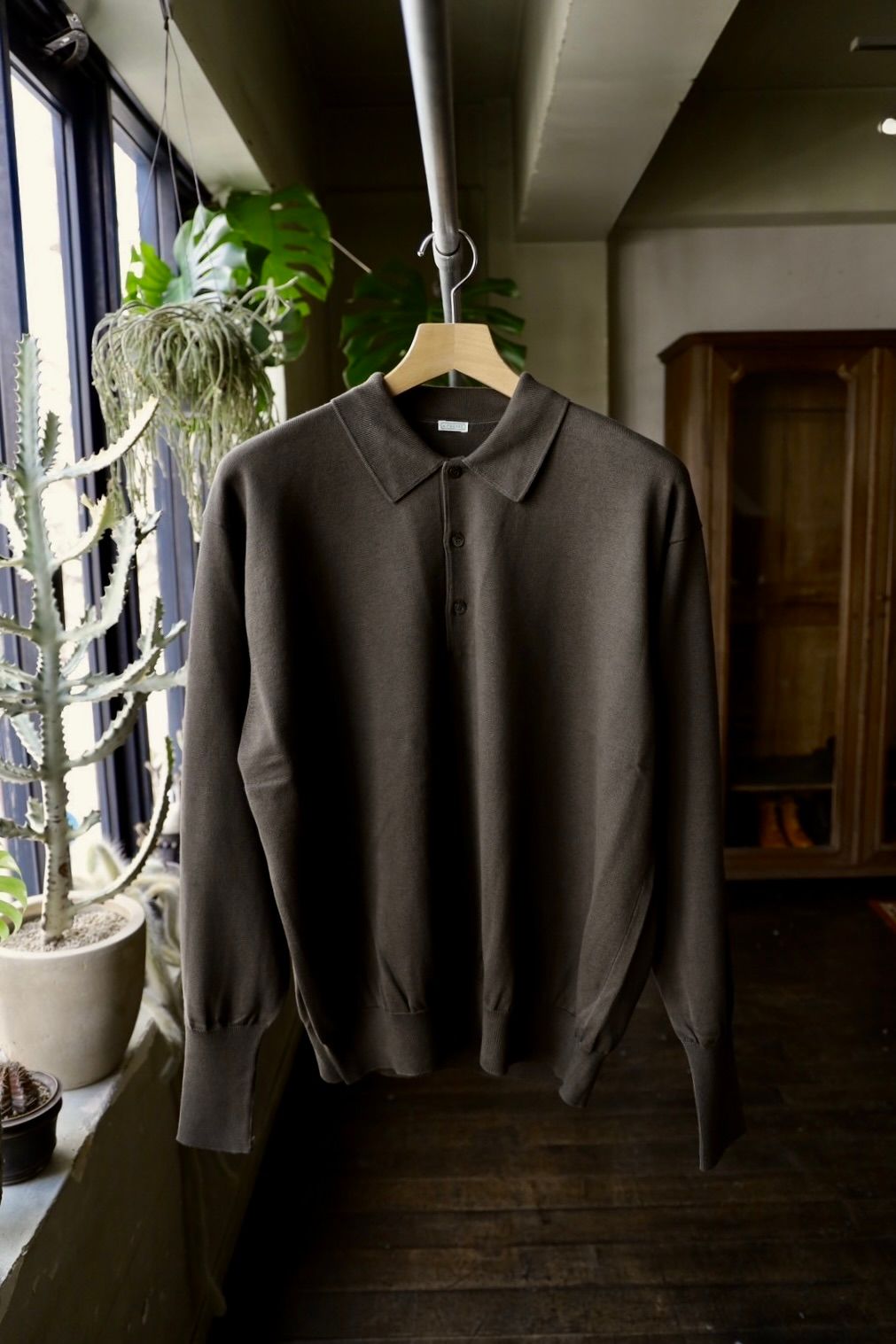 A.PRESSE - アプレッセ Cotton Knit L/S Polo Shirts(25SAP-03-02K