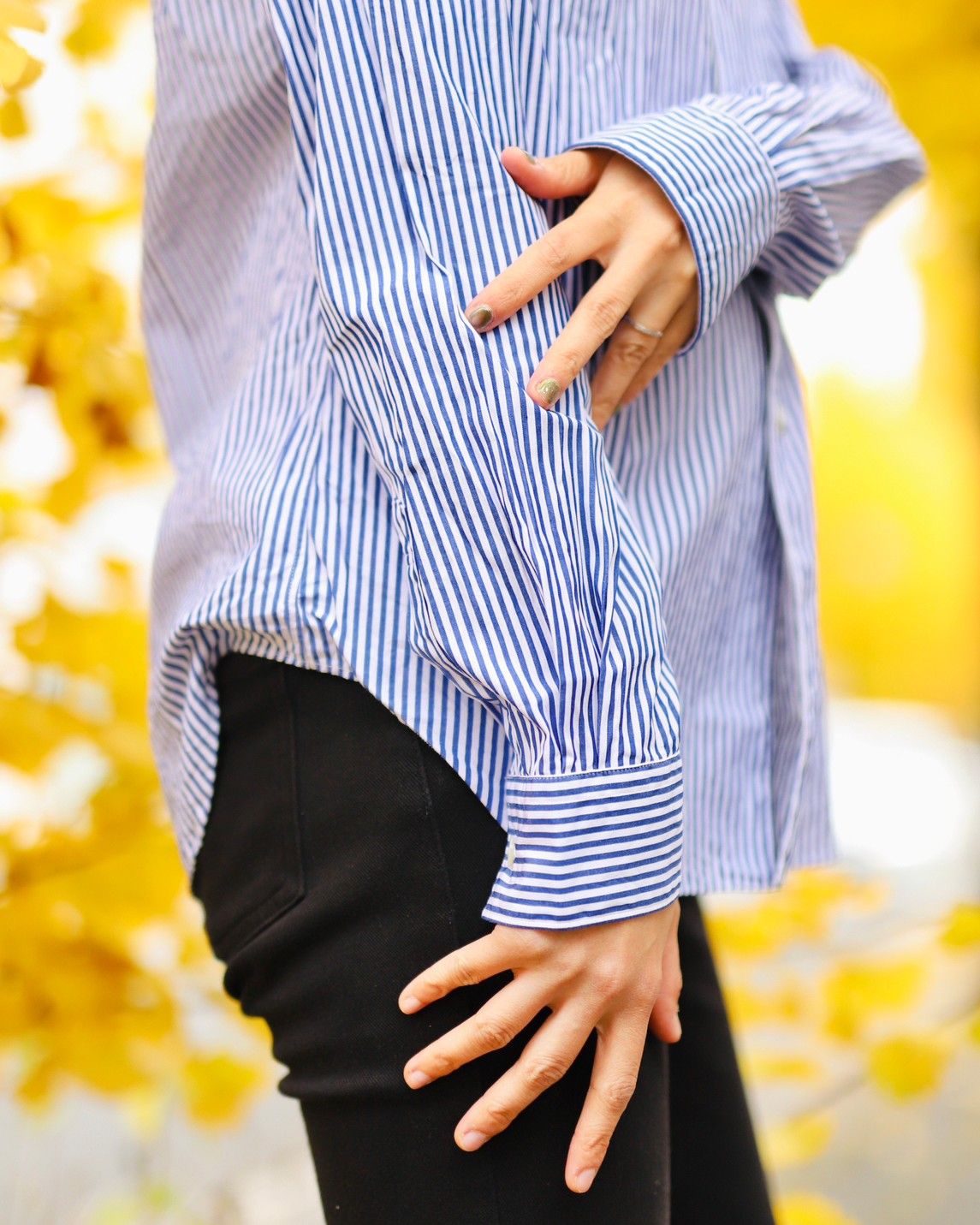 PLAY COMME des GARCONS レディース ストライプシャツstyle.2023.12.5