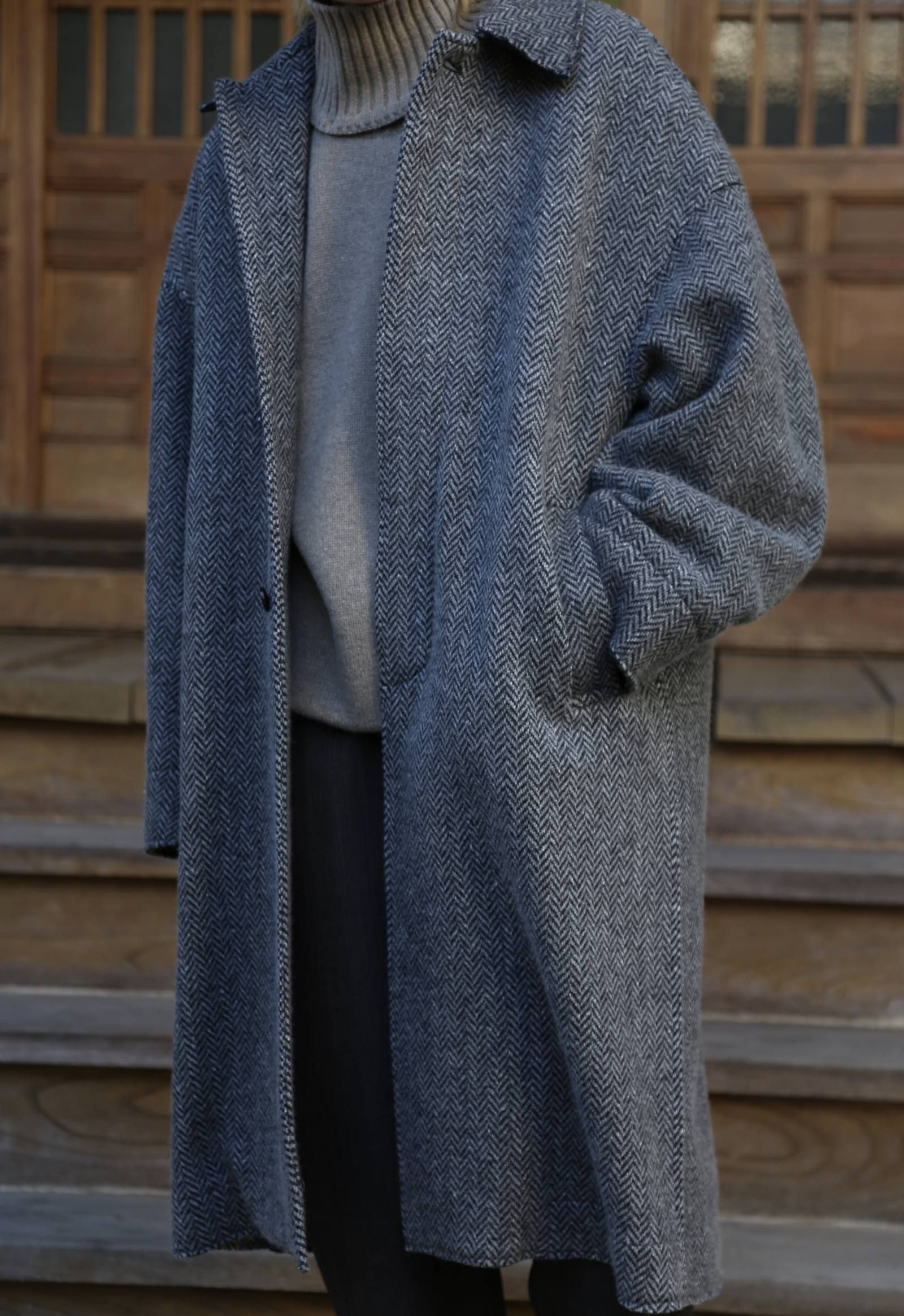 YOKE DOUBLE JQUARD KNIT BAL COLLAR COAT style.2019.11.4 | 516 | MARK