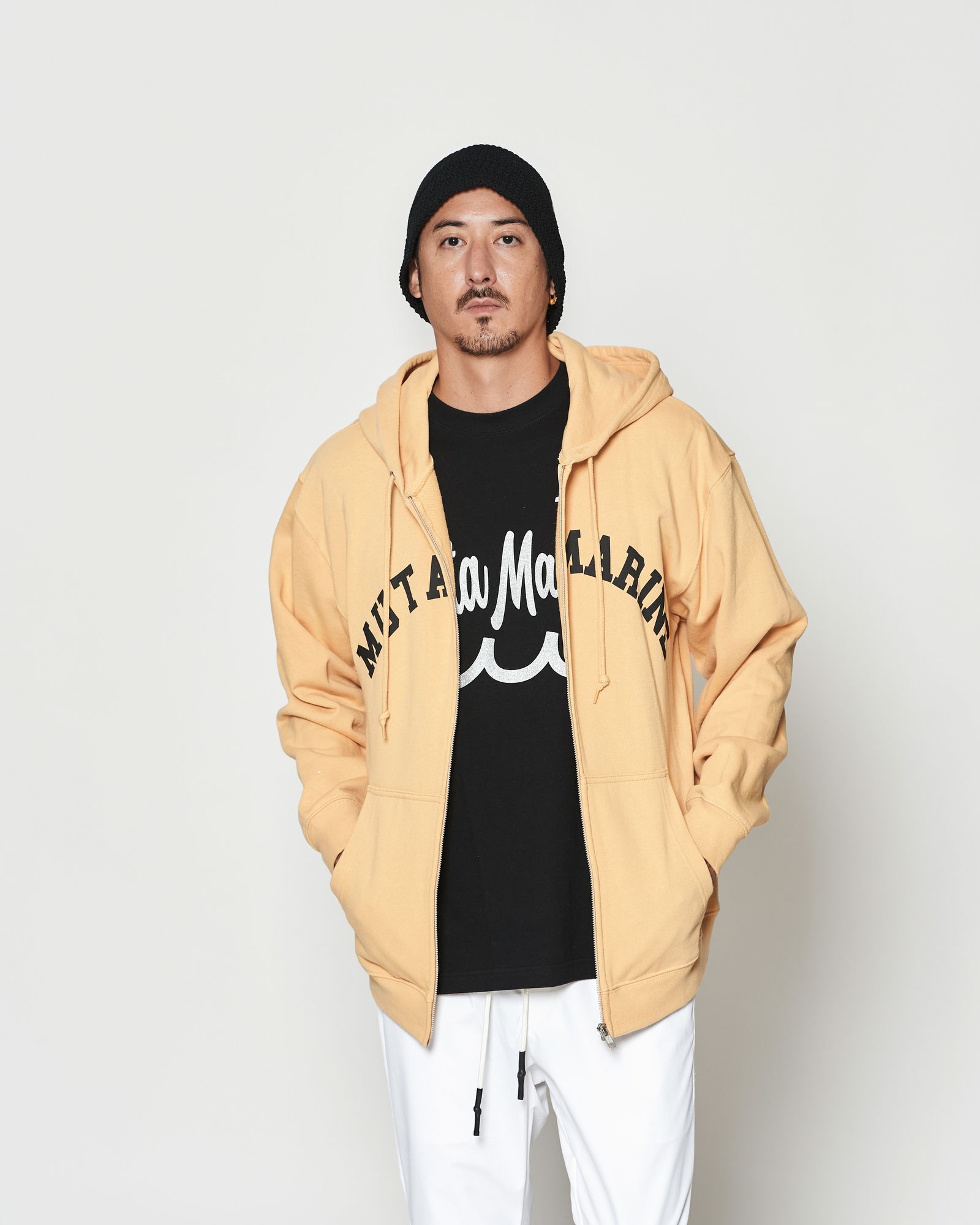 muta - muta MARINE × ACANTHUS / アーチロゴ スウェットジップ