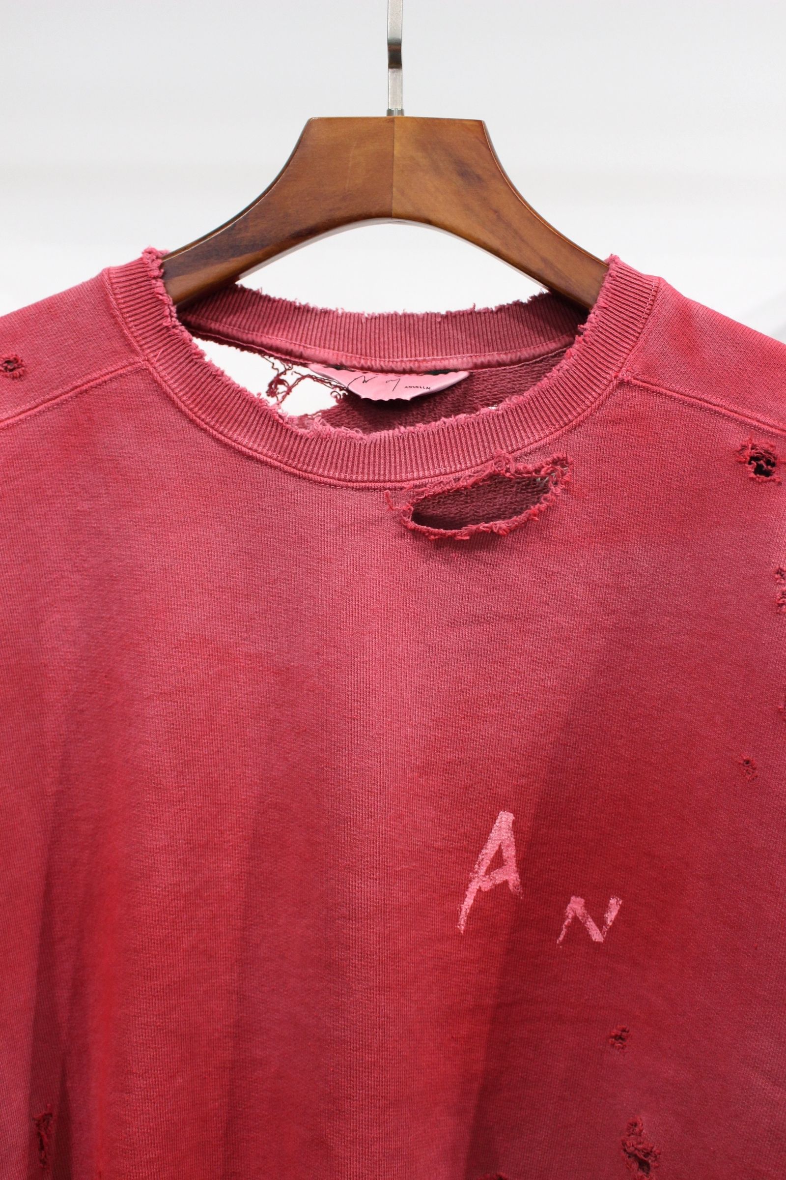 ANCELLM - CRASH UNEVEN OVER SWEAT SHIRT | RED | スウェット | NapsNote