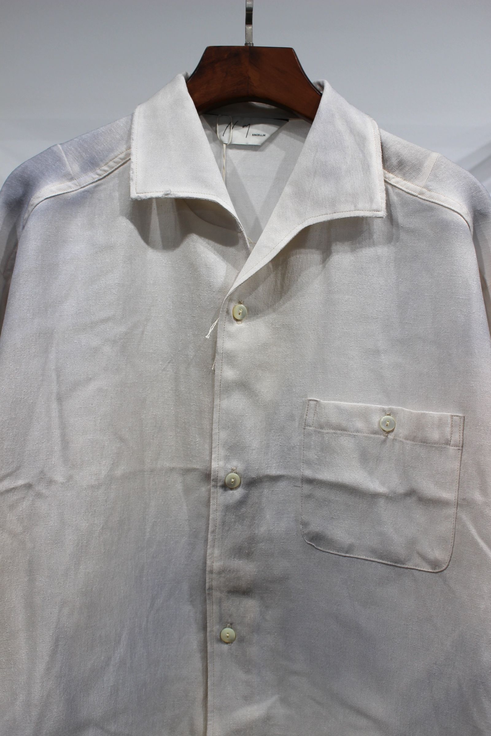 ANCELLM - MELANGE SHORT CRASH SHIRT JACKET/WHITE | NapsNote