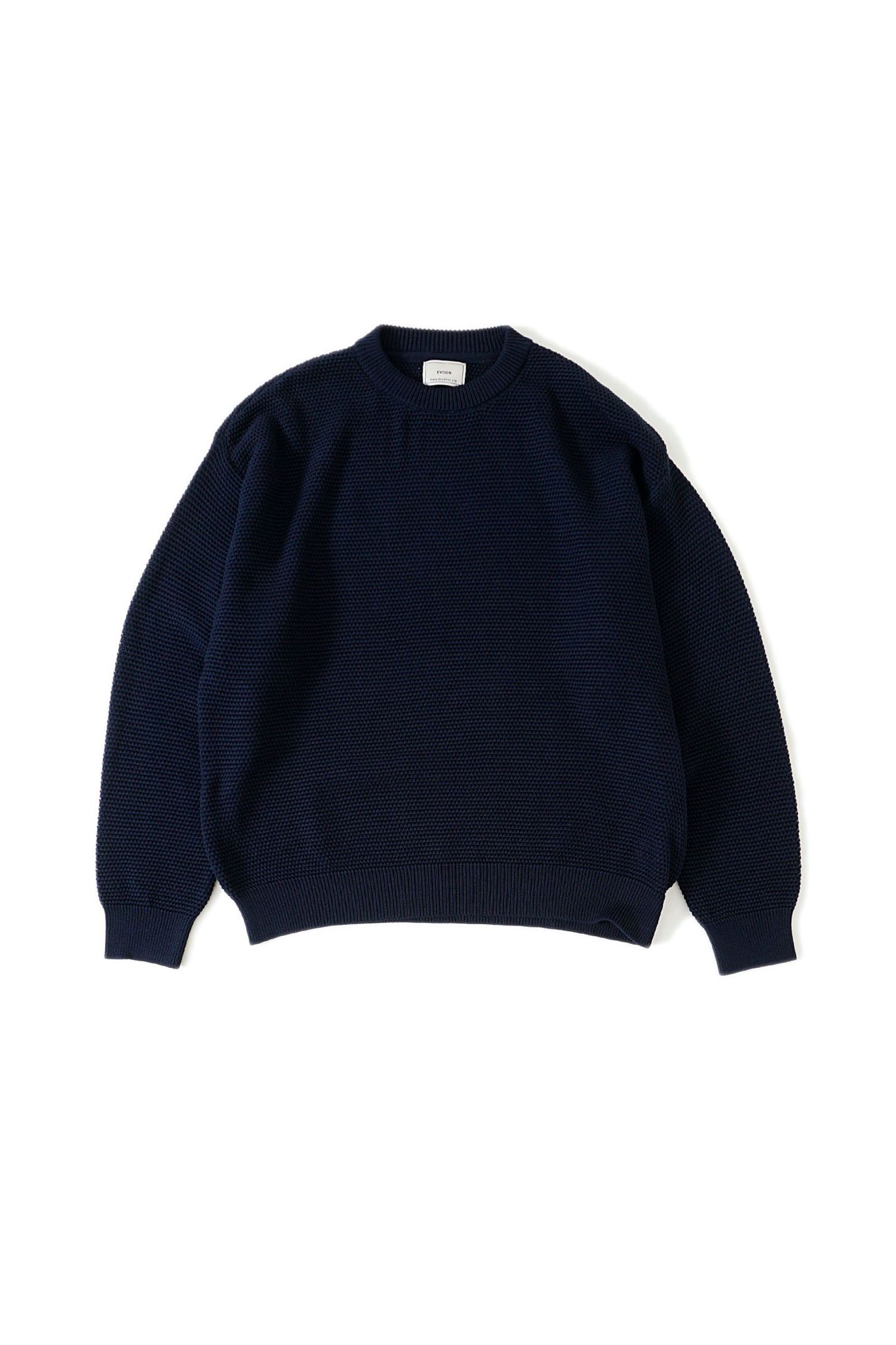 EVCON - COTTON CREW NECK SWEATER/NAVY | NapsNote