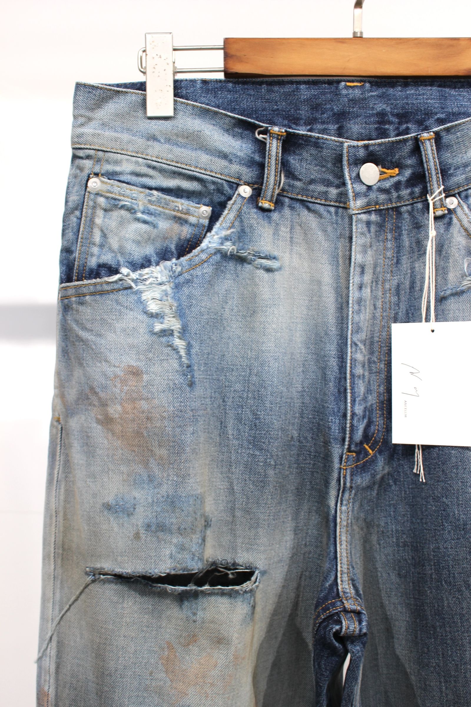 ANCELLM - CRASH SELVEDGE DENIM STRAIGHT 5P PANTS/INDIGO | NapsNote
