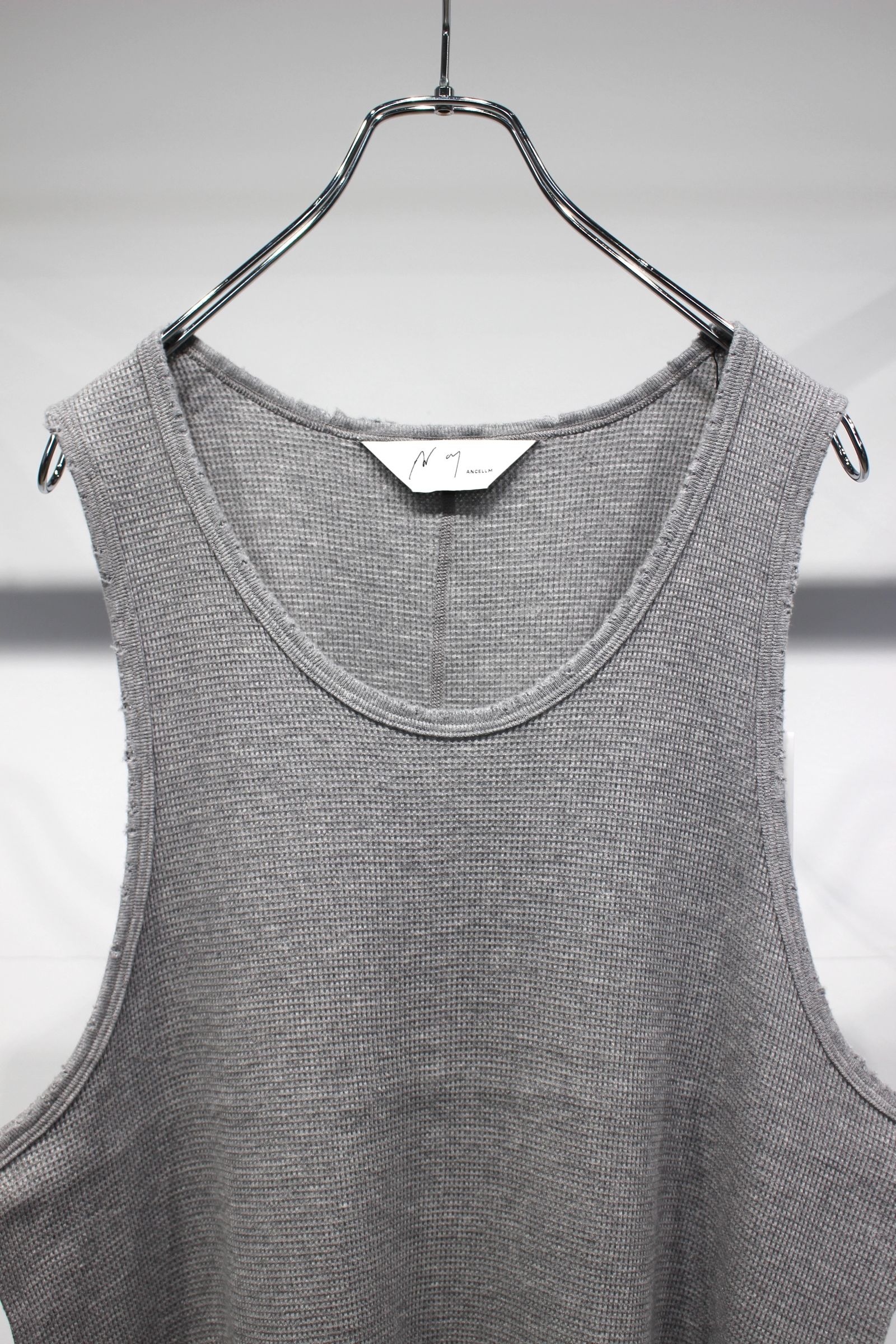 ANCELLM - DAMAGE WAFFLE TANK TOP | GRAY | タンクトップ | NapsNote