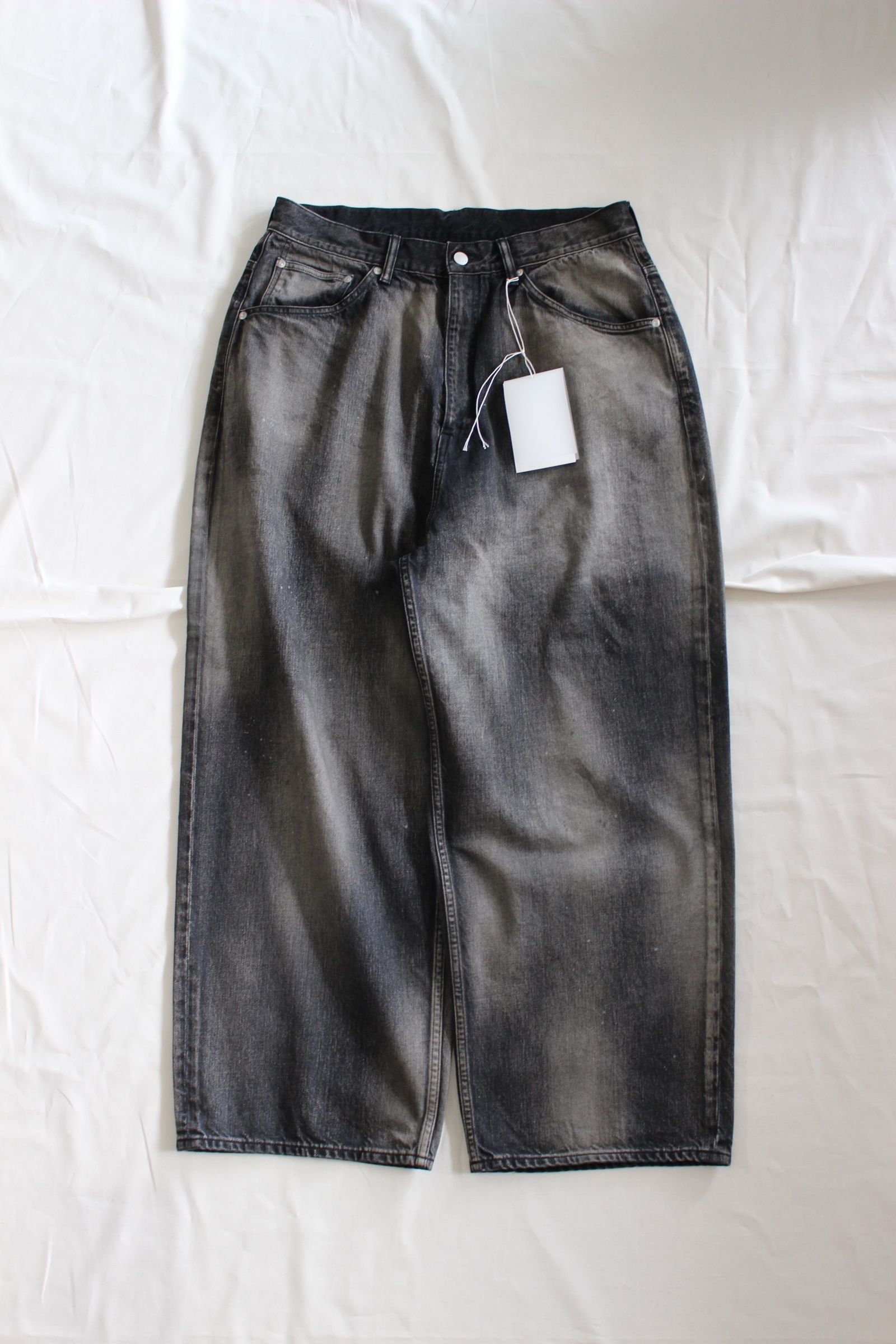 ANCELLM - AGING WIDE 5P DENIM PANTS | BLACK | デニム | NapsNote