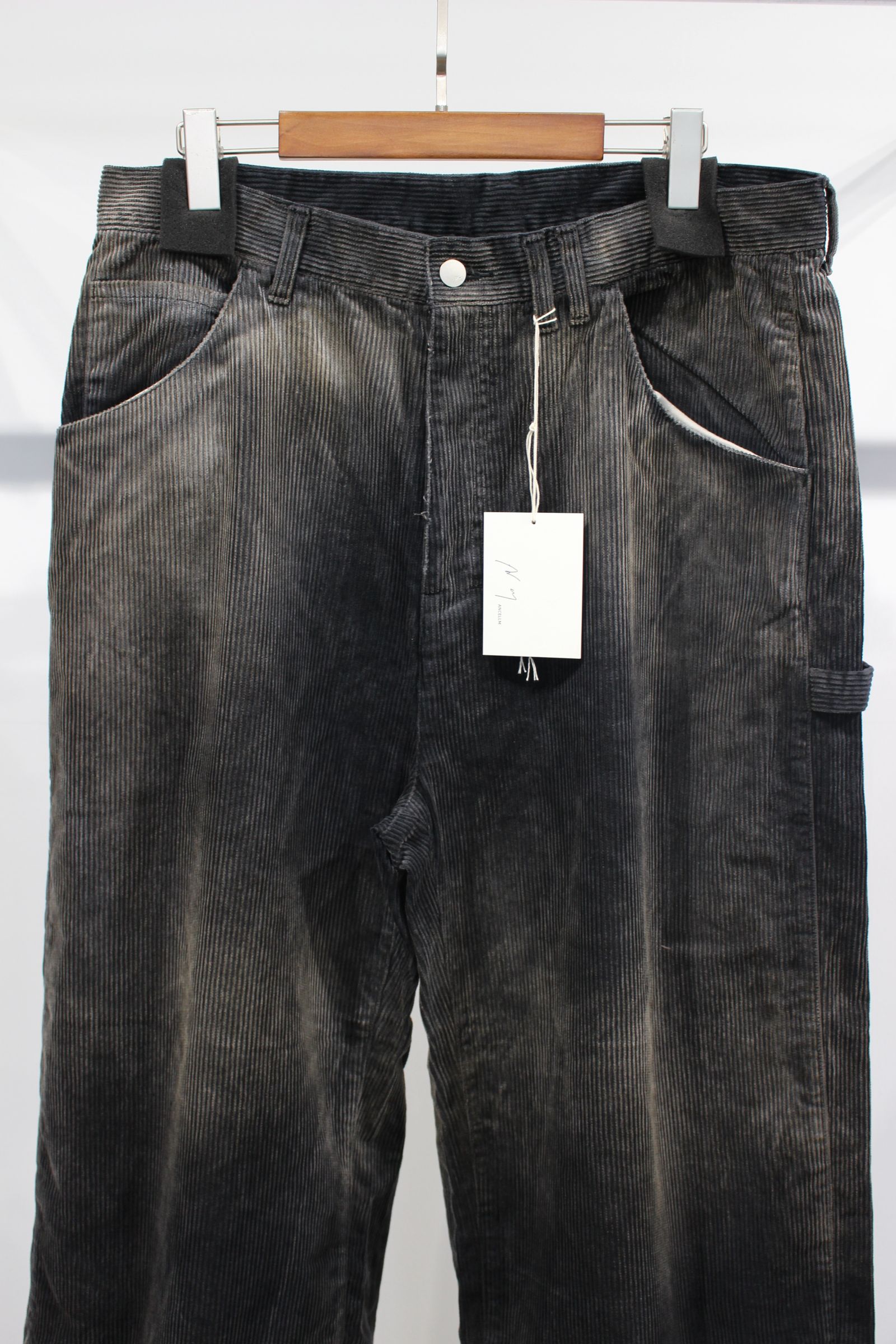 ANCELLM - CORDED VELVETEEN PAINTER PANTS | BLACK | ペインター