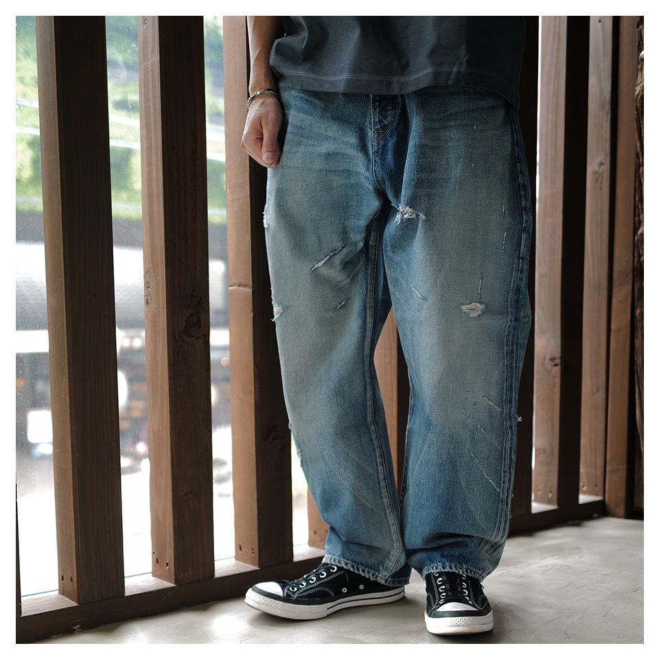 SEQUEL - SQ-25SS-PT-06 x FRAGMENT DAMAGE DENIM PANTS INDIGO | River